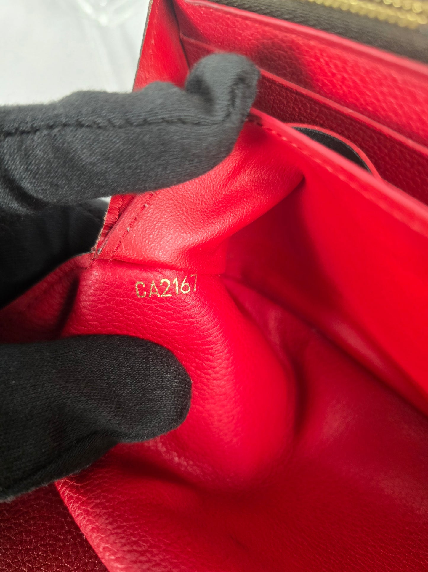 Louis Vuitton Monogram Double V Wallet in Red Leather and LV Coated Canvas