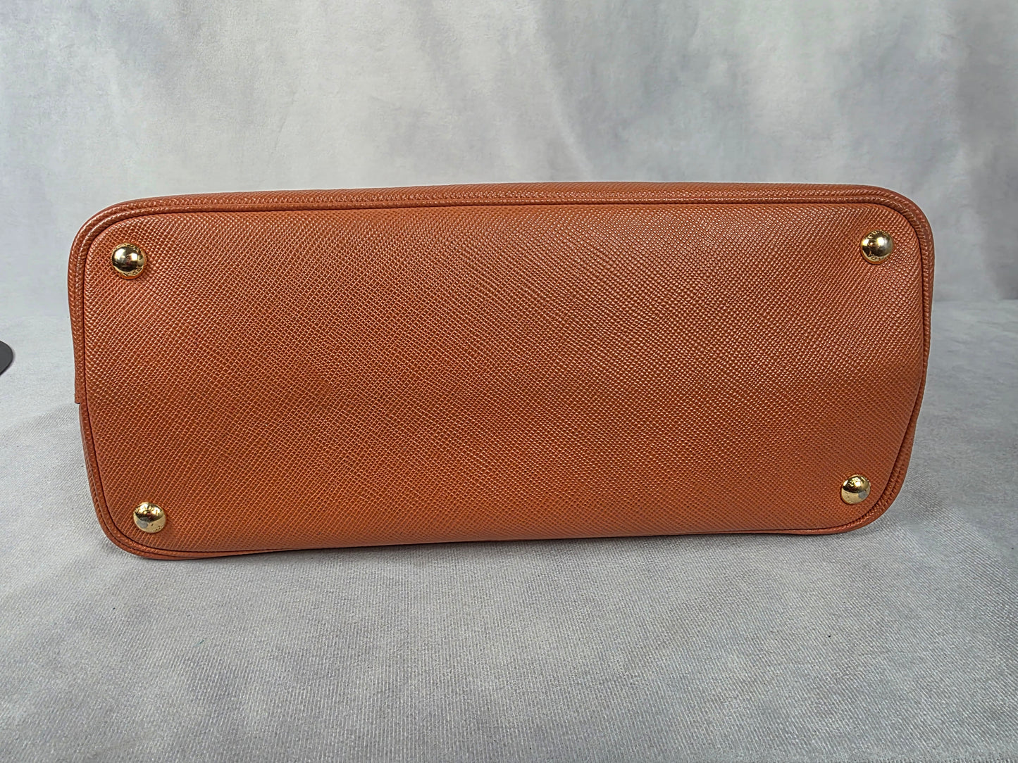 Prada Saffiano Orange Cuir Double Handle Tote Bag