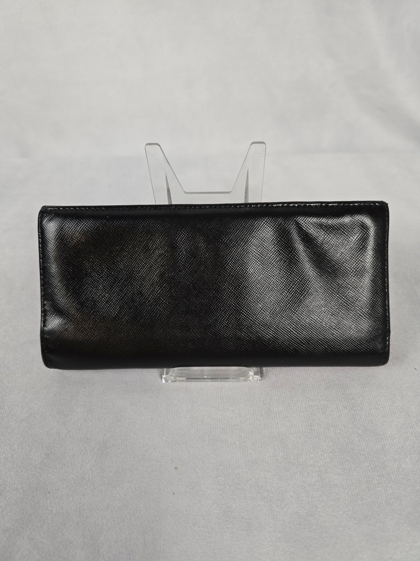 Prada Black Leather Long Wallet