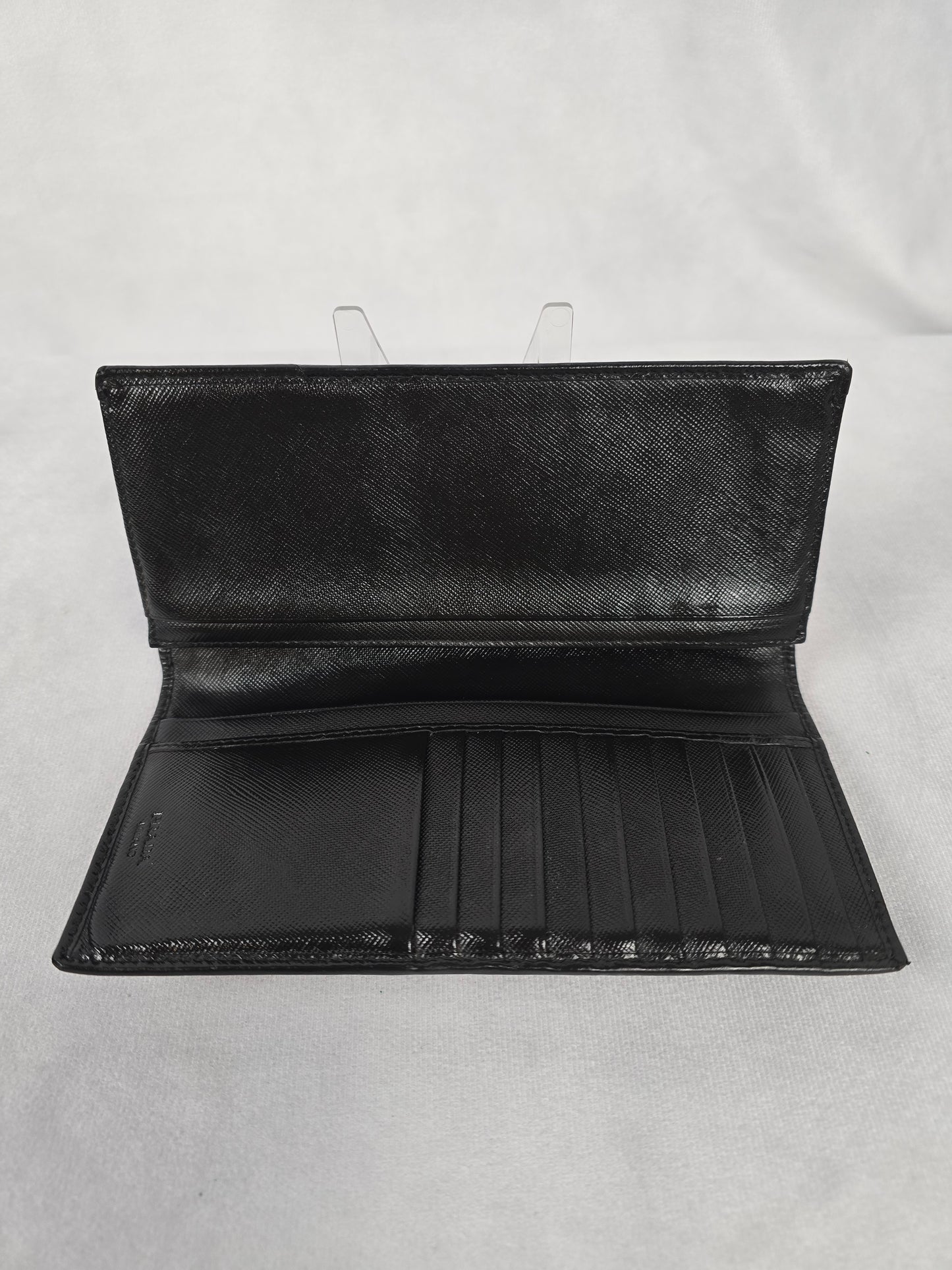 Prada Black Leather Long Wallet