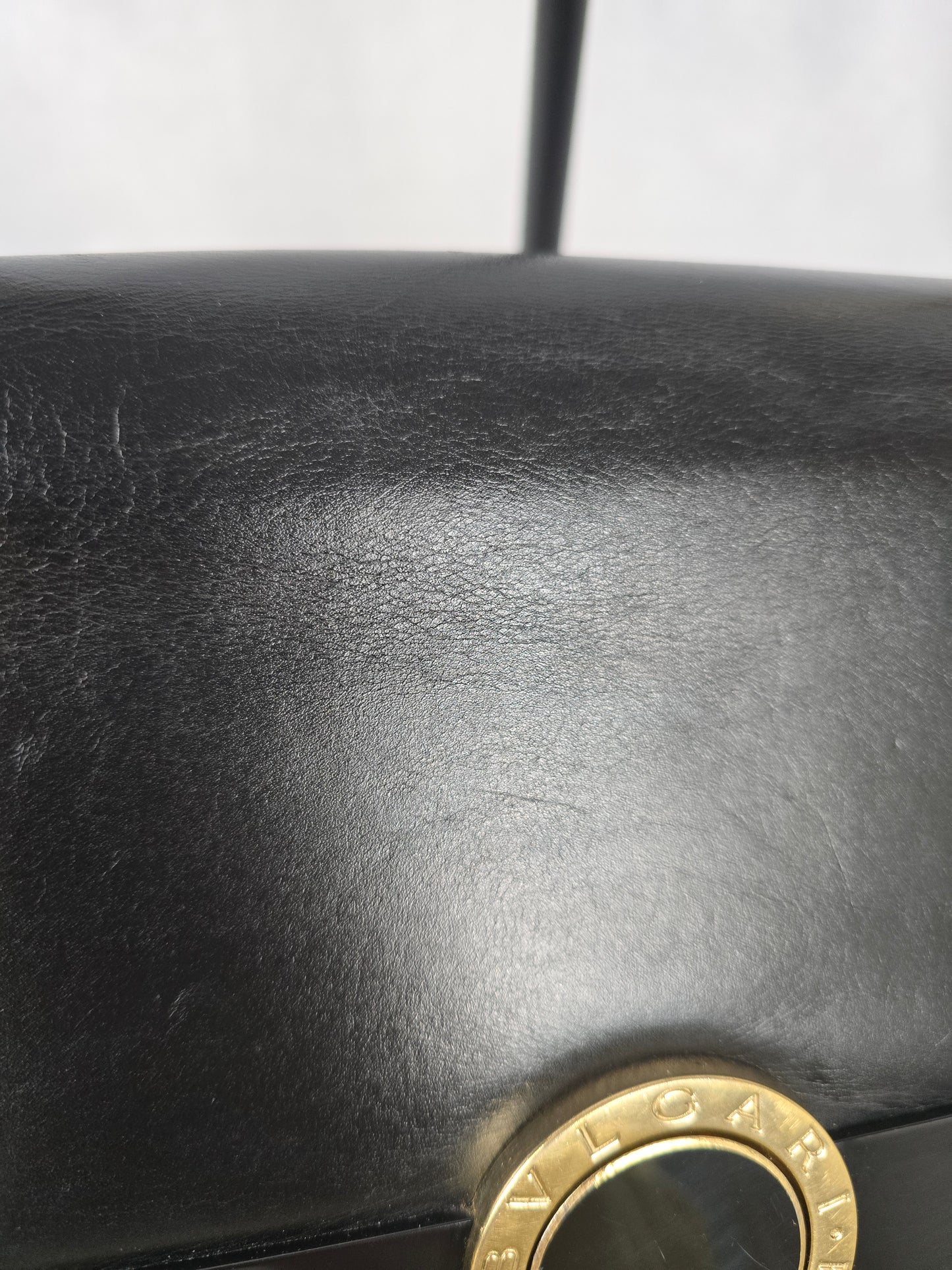 Bvlgari Black Leather and Perspex Flap Cover Shoulder Bag