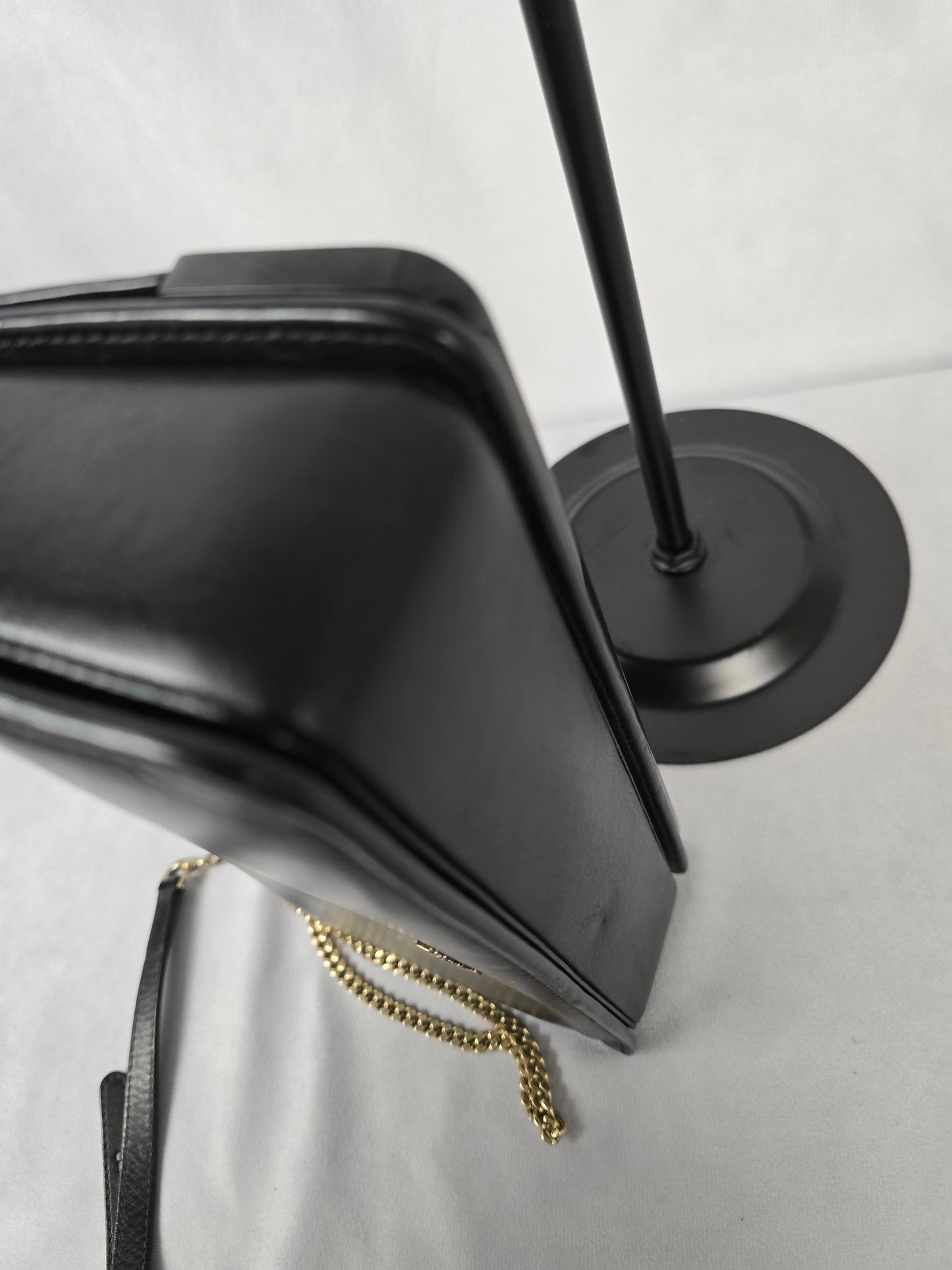 Bvlgari Black Leather and Perspex Flap Cover Shoulder Bag