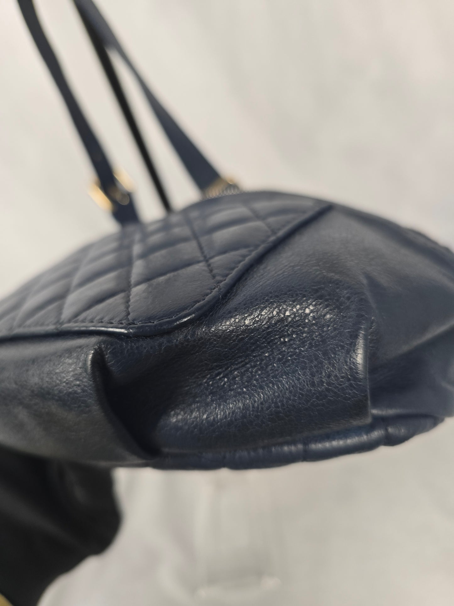 Chanel Bi Classic Waist Bag in Blue Glazed Quilted Lambskin
