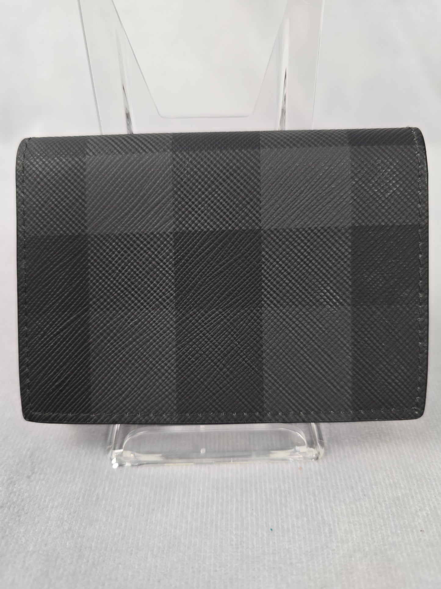 Burberry Black Gray Bifold Check Card Case