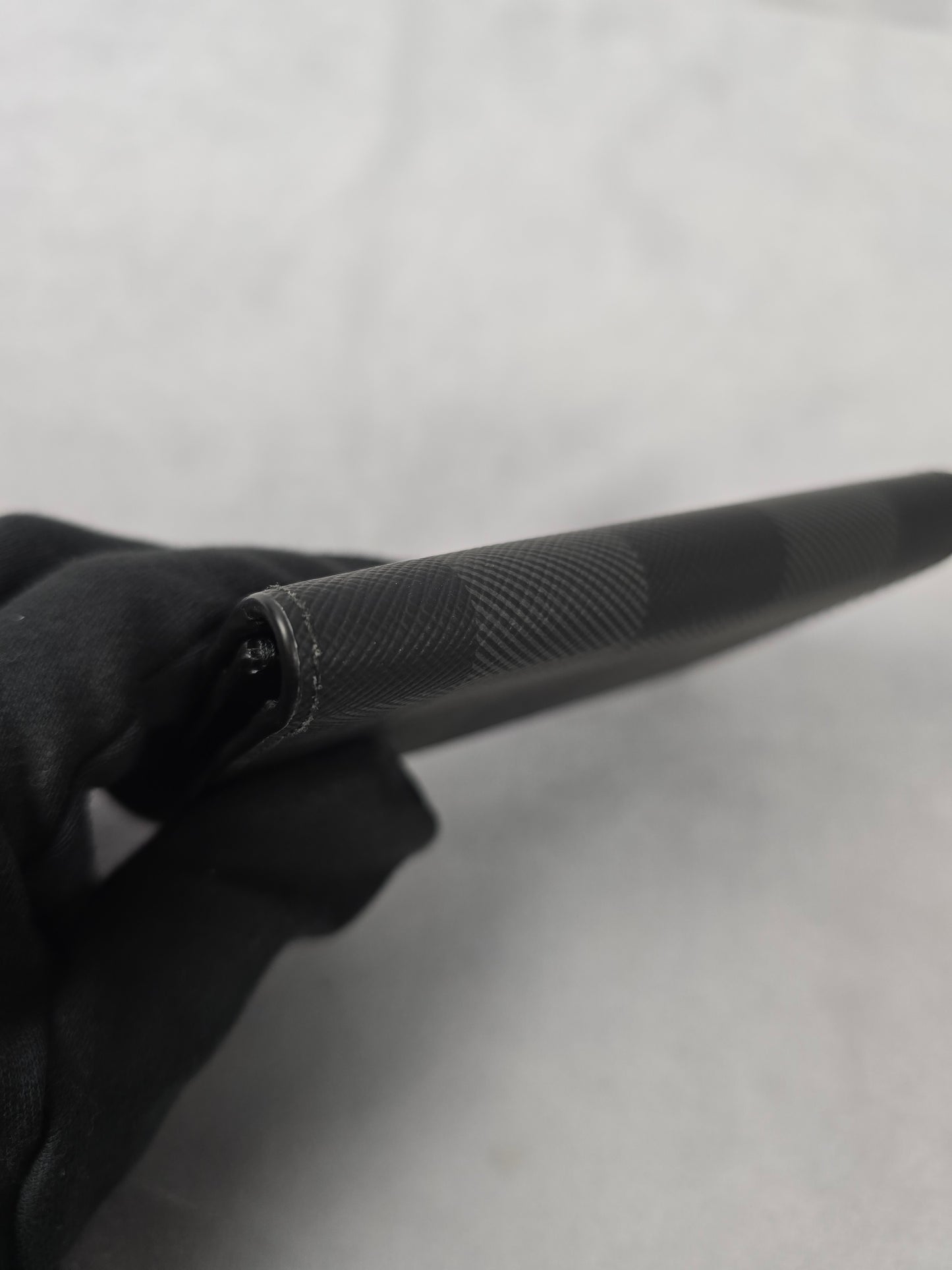 Burberry Black Gray Bifold Check Card Case