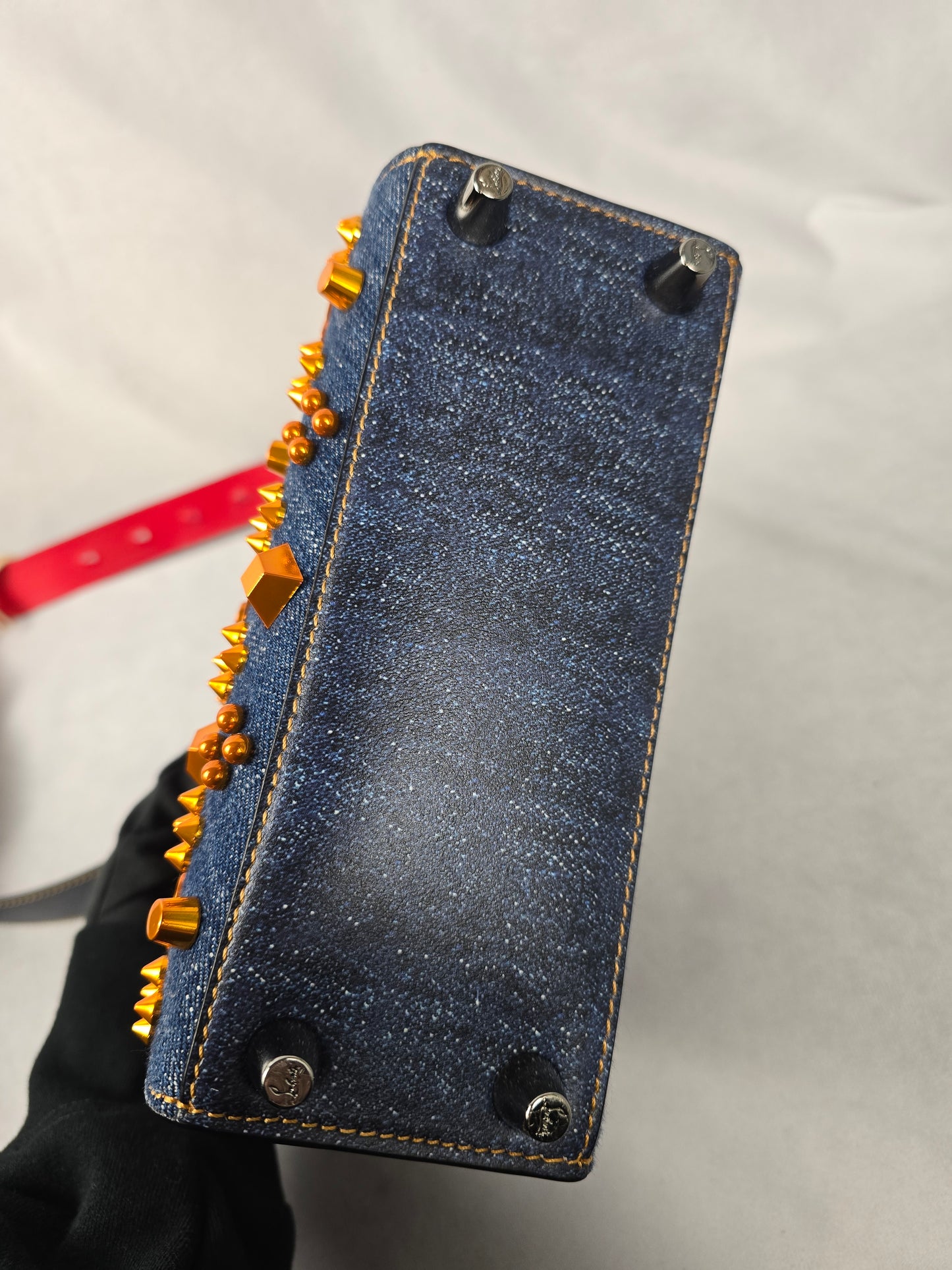 Christian Louboutin Paloma Mini Tote in Blue Denim/Leather Trim