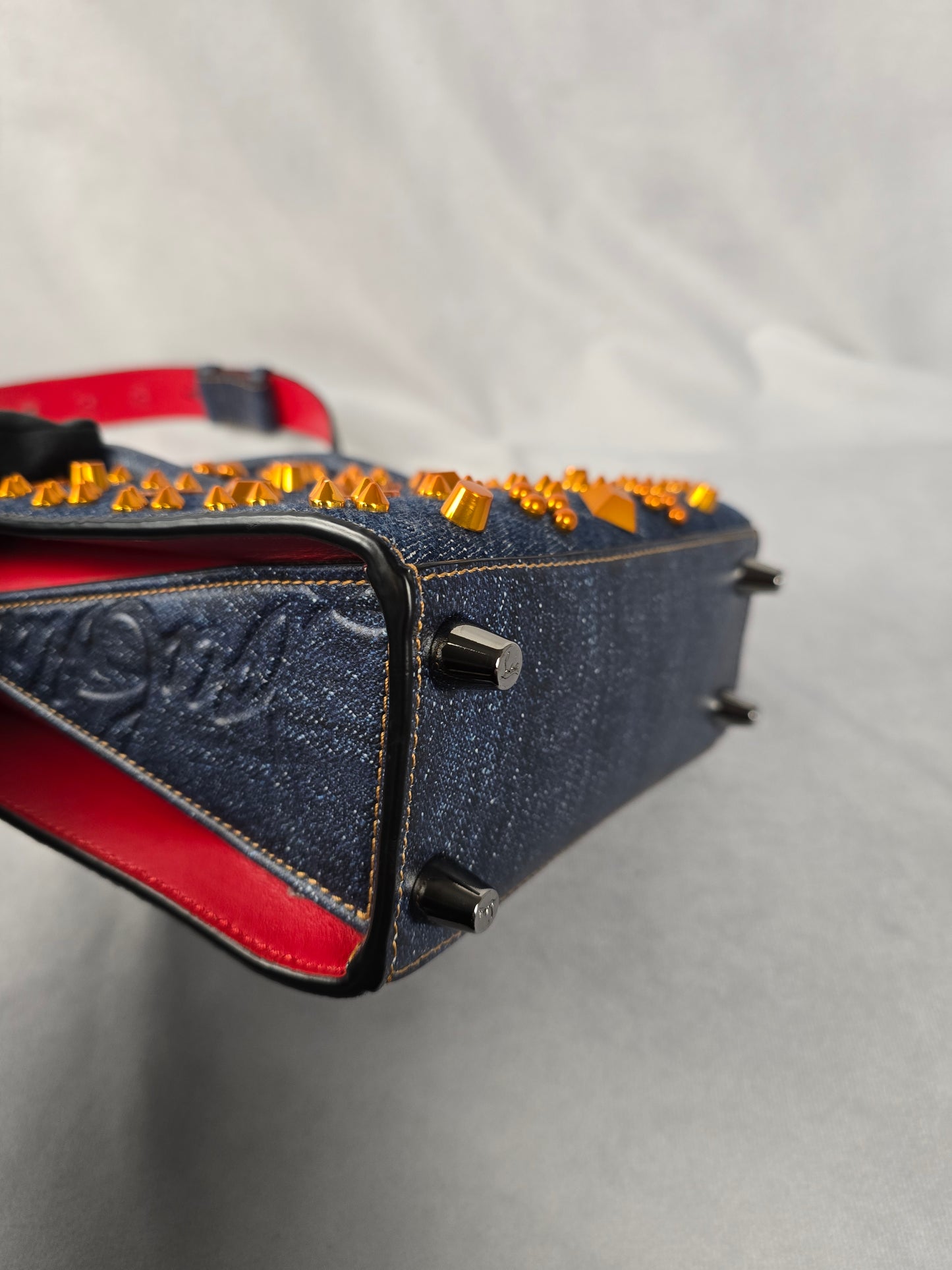 Christian Louboutin Paloma Mini Tote in Blue Denim/Leather Trim
