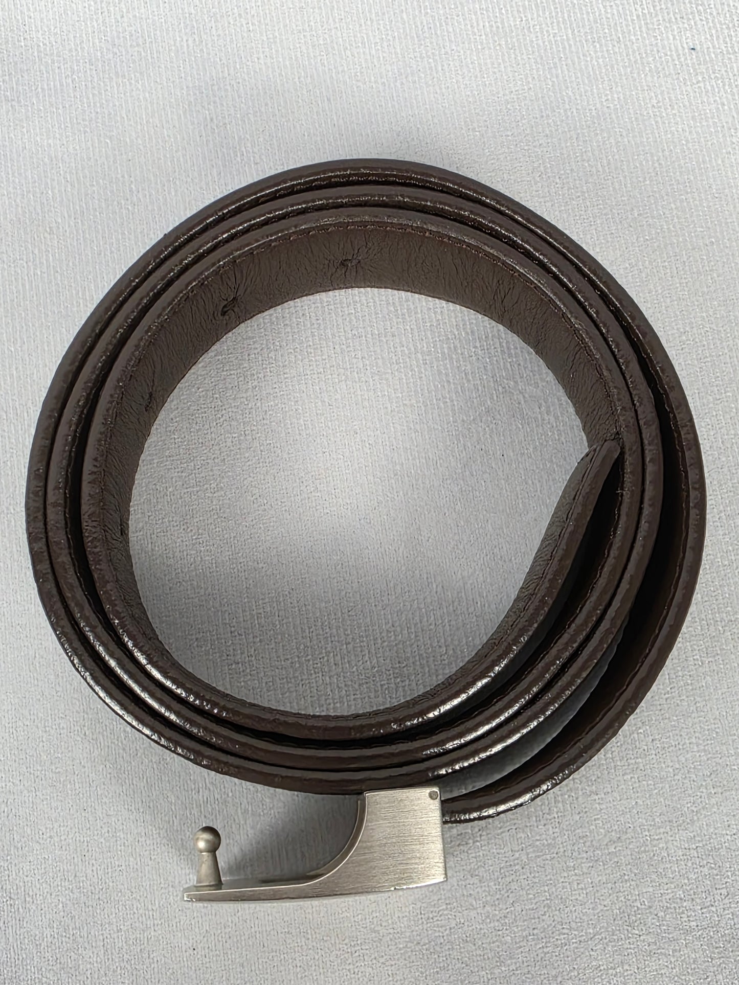 Louis Vuitton Monogram Belt with Silver Buckle, Size 85 (33 1/2")