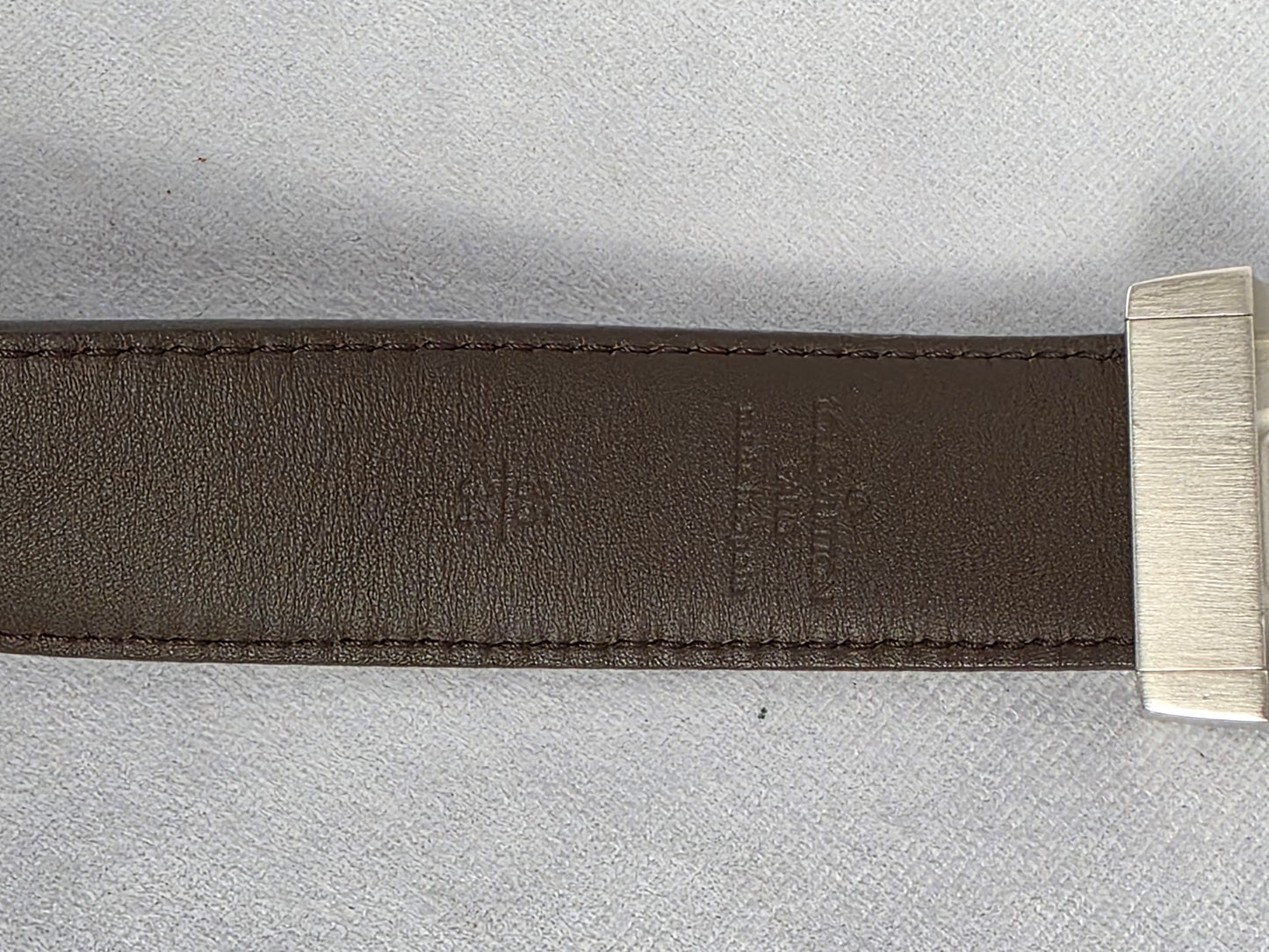 Louis Vuitton Monogram Belt with Silver Buckle, Size 85 (33 1/2")