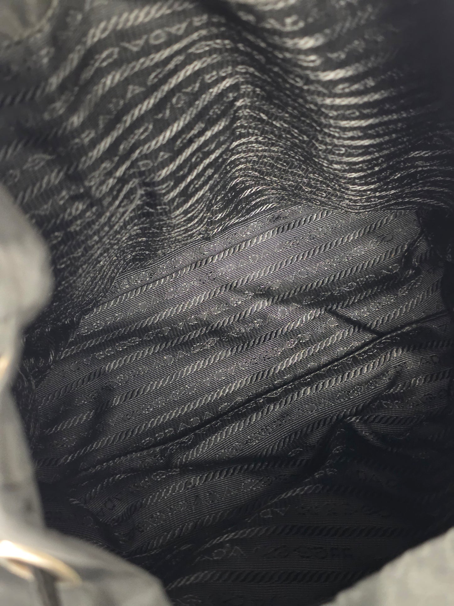 Prada Small Black Re-Nylon Backpack with Leather Trim