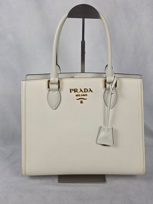 Prada Large Galleria Ivory Saffiano Leather Tote