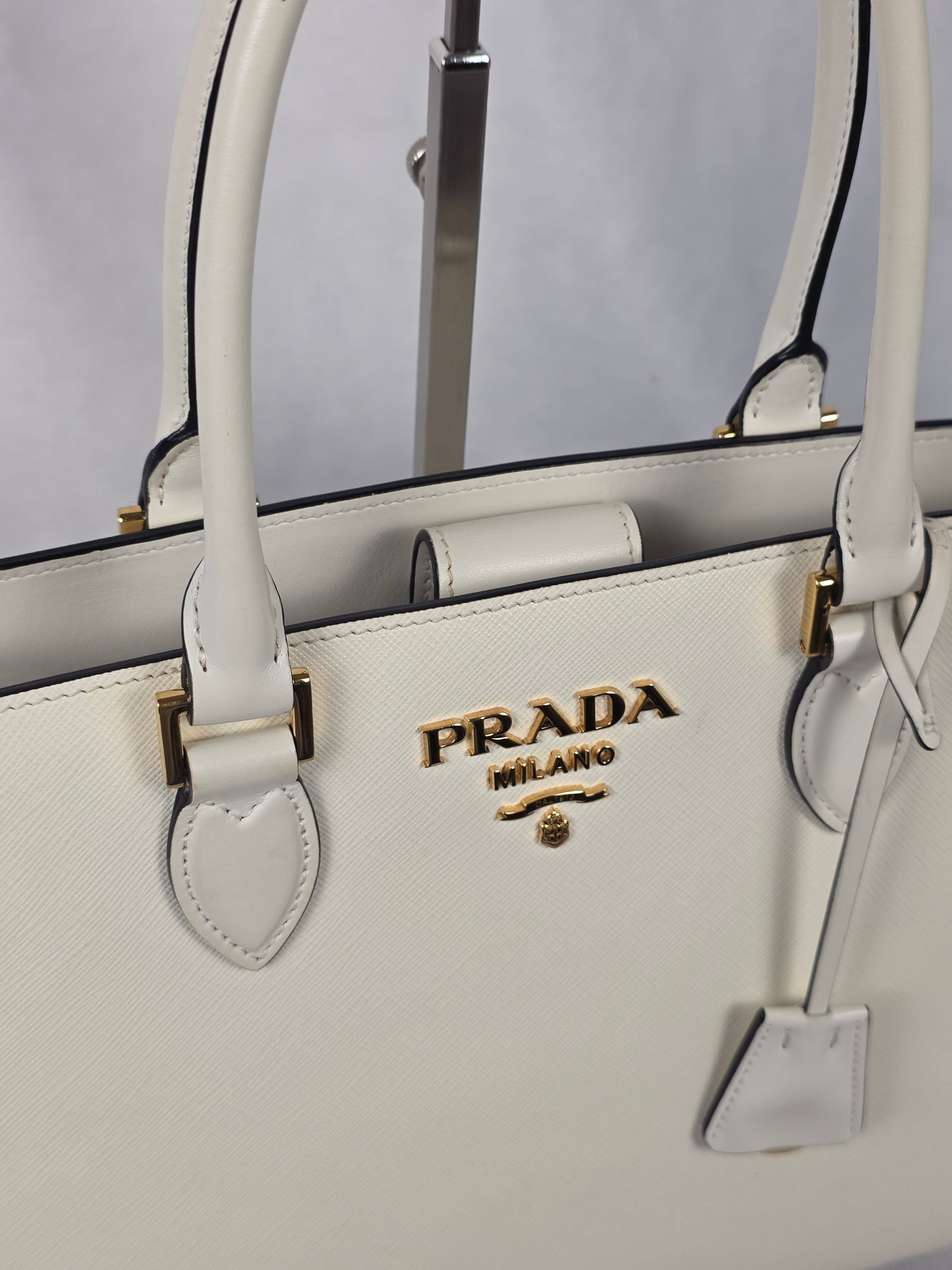 Prada Large Galleria Ivory Saffiano Leather Tote
