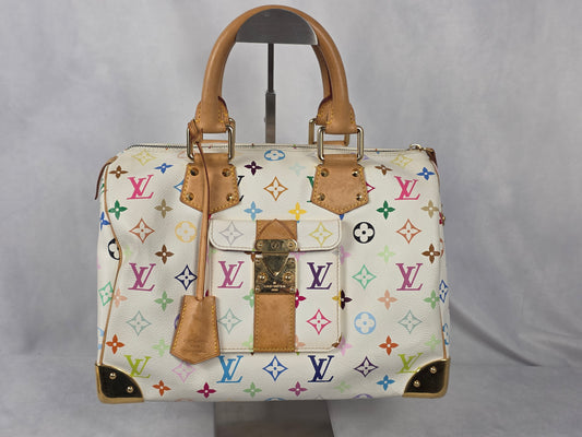 Louis Vuitton White Multicolor Murakami Speedy 30
