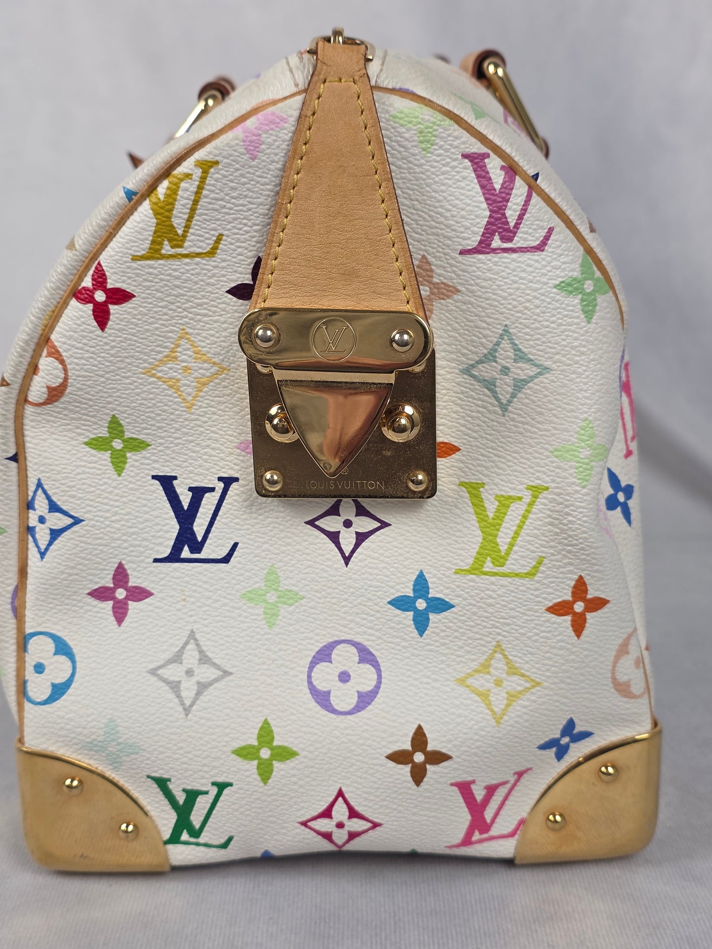 Louis Vuitton White Multicolor Murakami Speedy 30