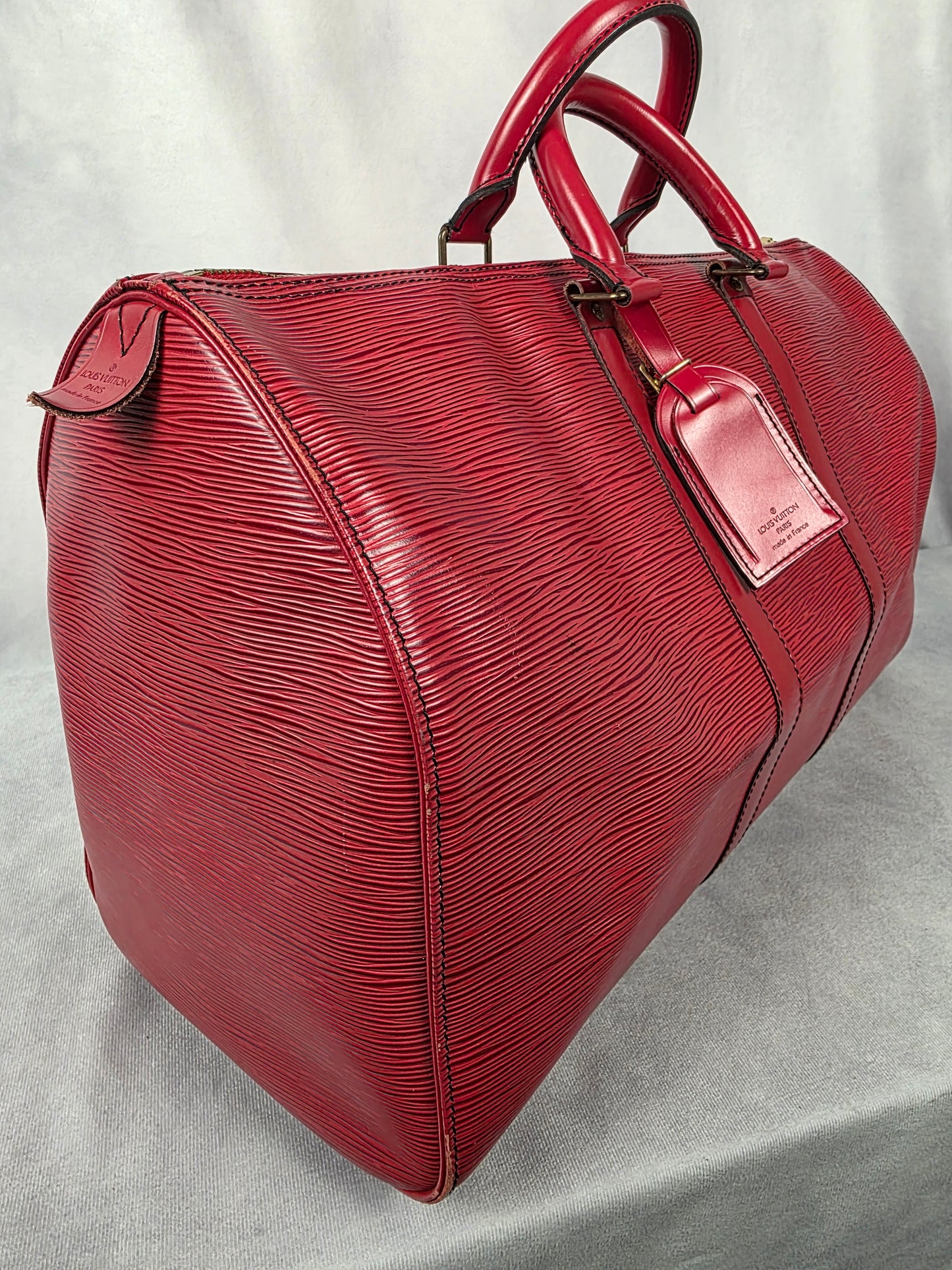 Louis Vuitton Vintage Red Epi Keepall 50