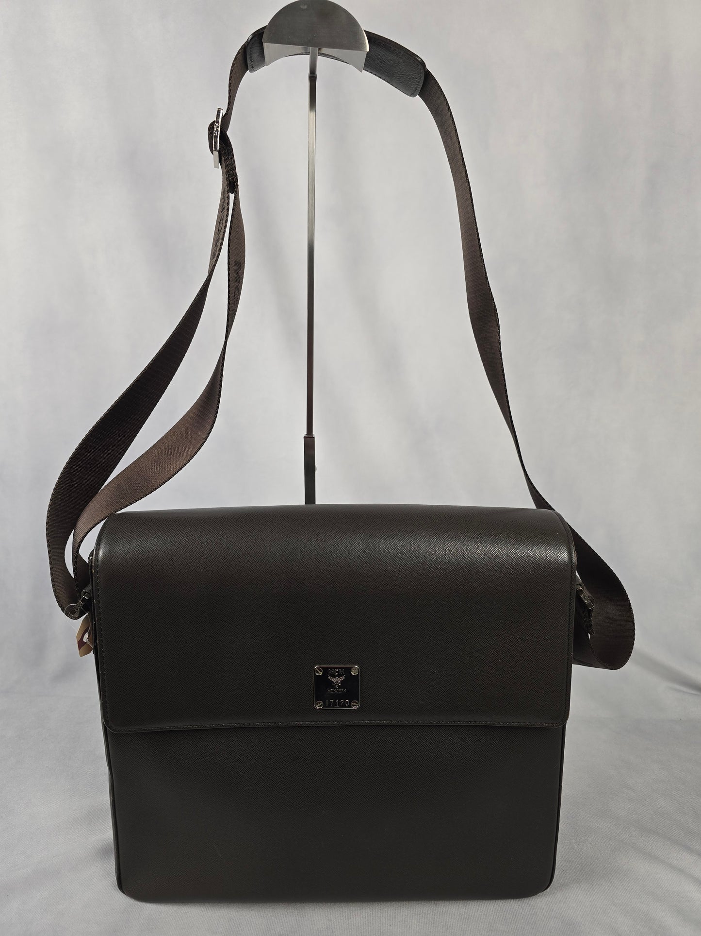 MCM Vintage Brown Leather Messenger Bag