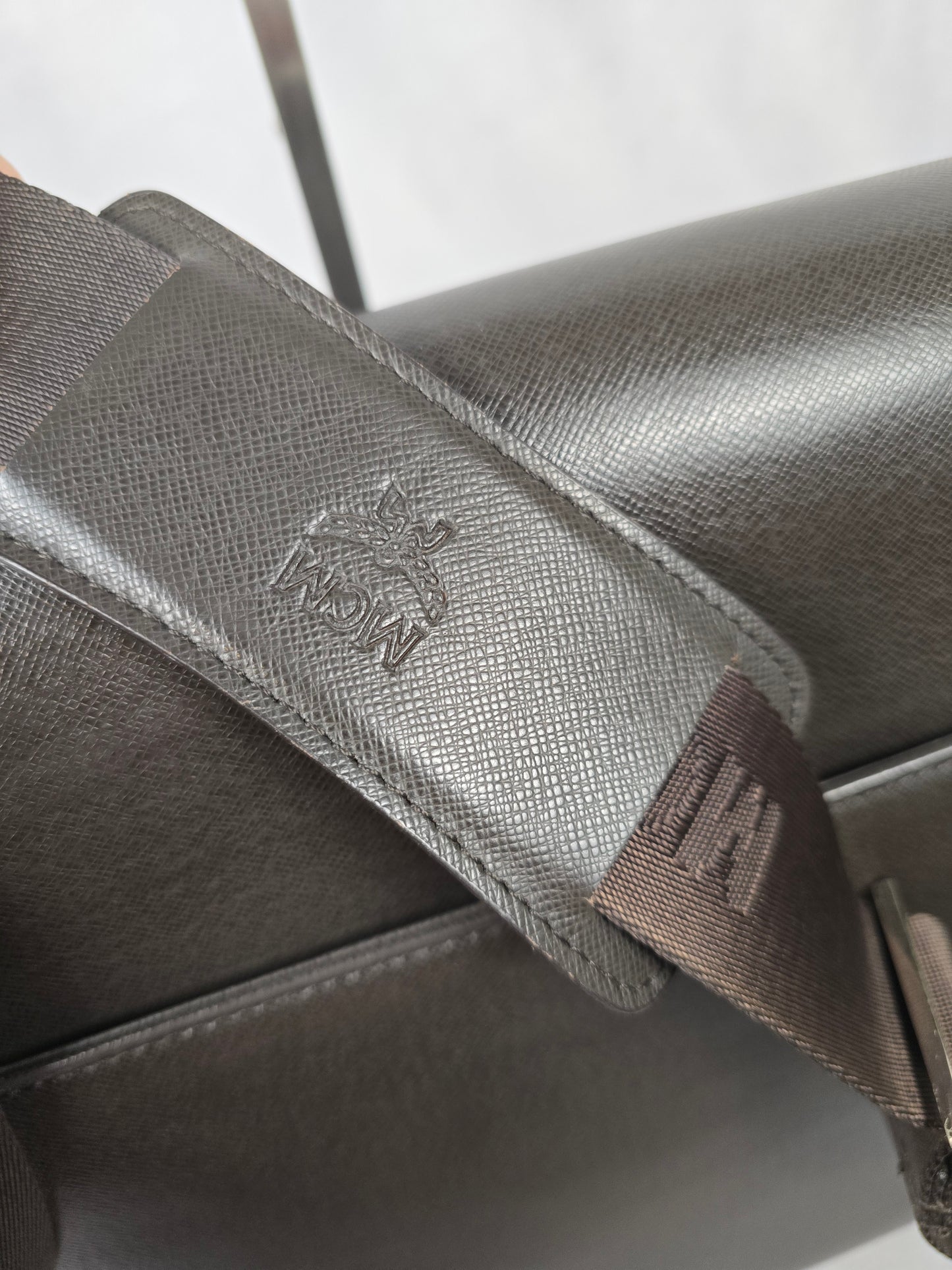 MCM Vintage Brown Leather Messenger Bag