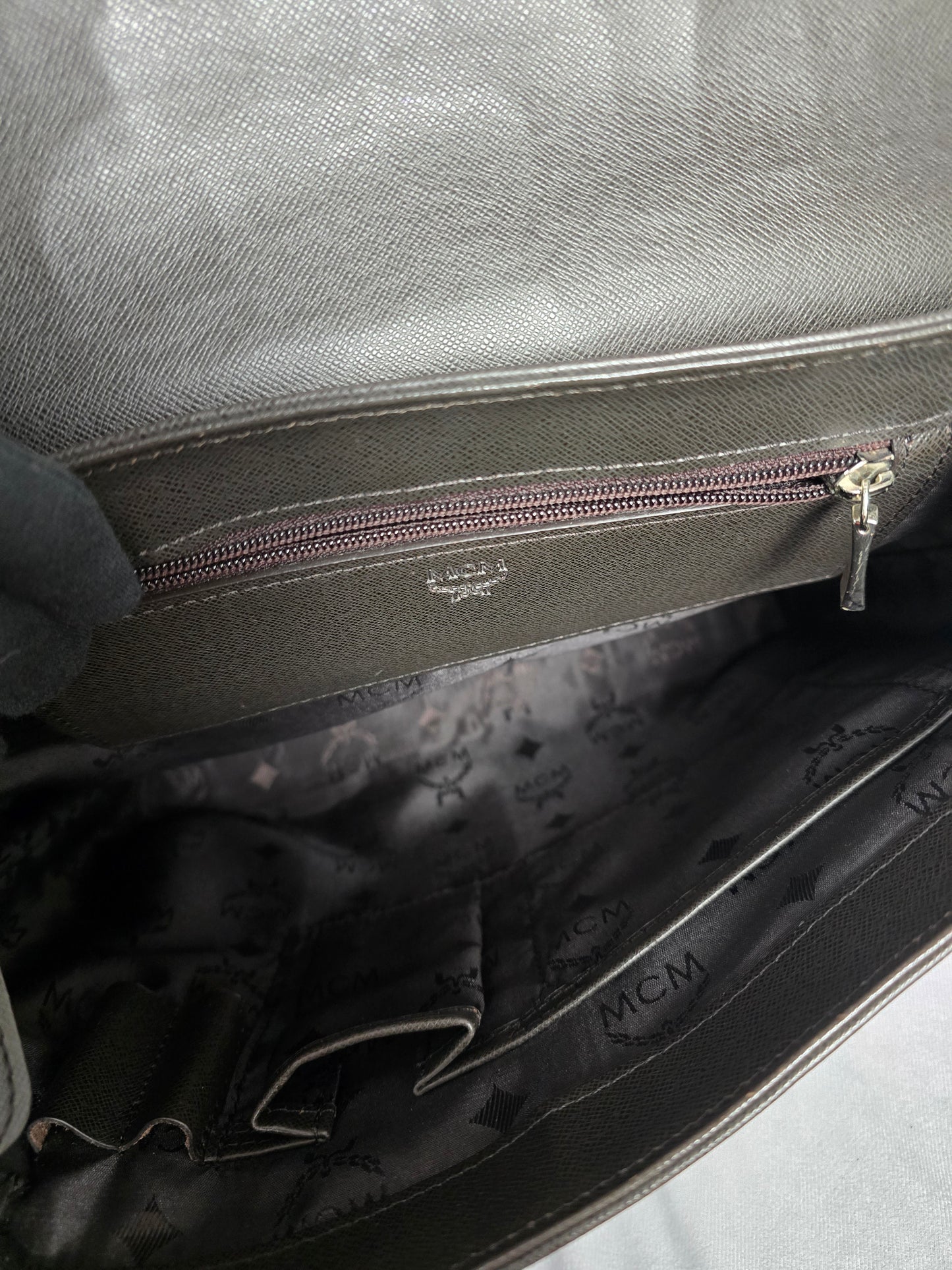 MCM Vintage Brown Leather Messenger Bag