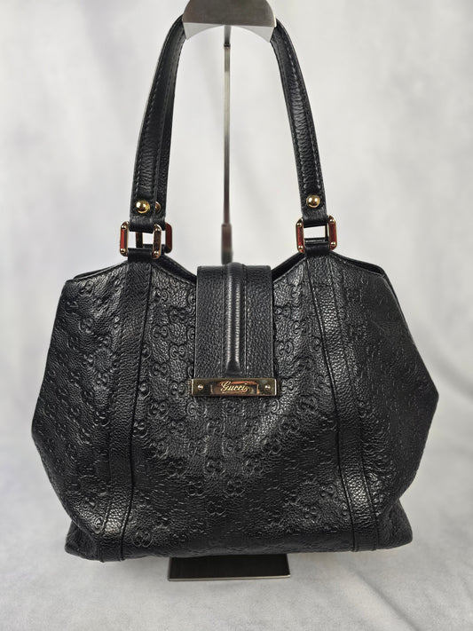 Gucci Guccissima Black Leather Tote Bag