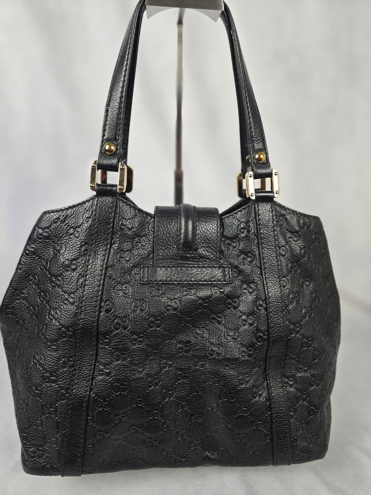 Gucci Guccissima Black Leather Tote Bag