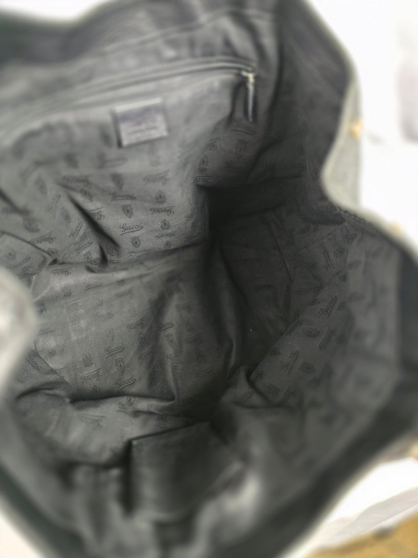 Gucci Guccissima Black Leather Tote Bag