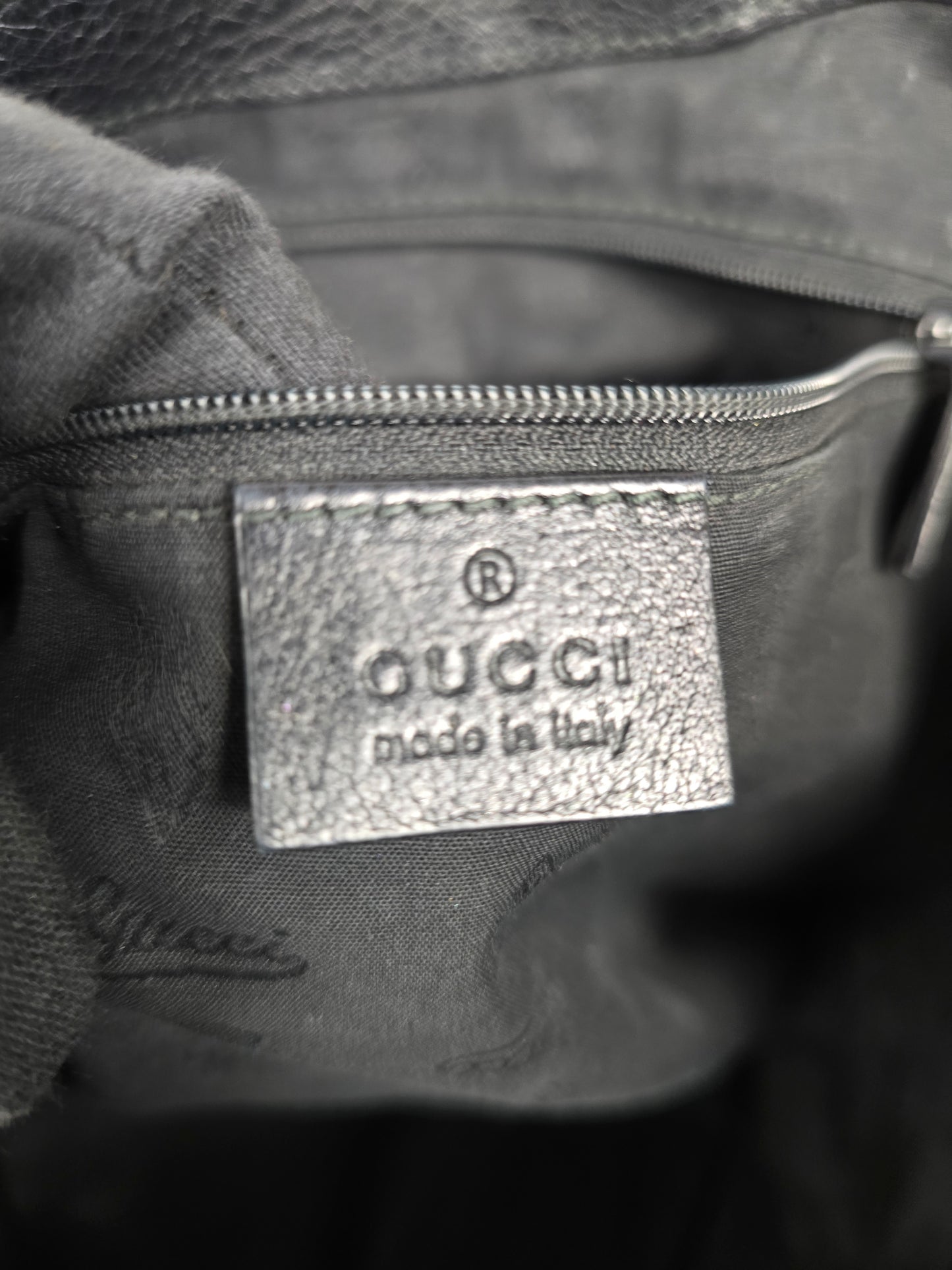 Gucci Guccissima Black Leather Tote Bag