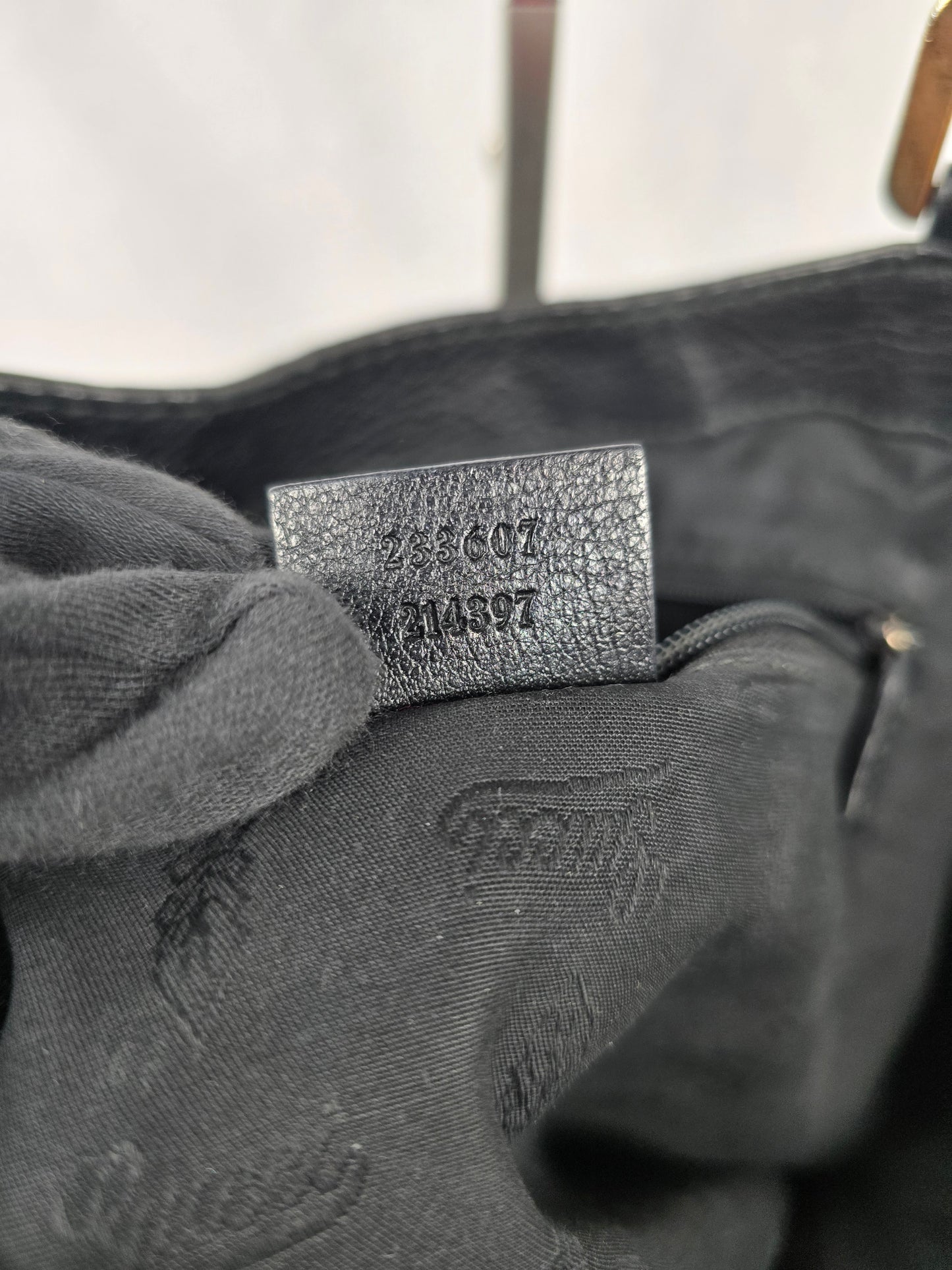 Gucci Guccissima Black Leather Tote Bag