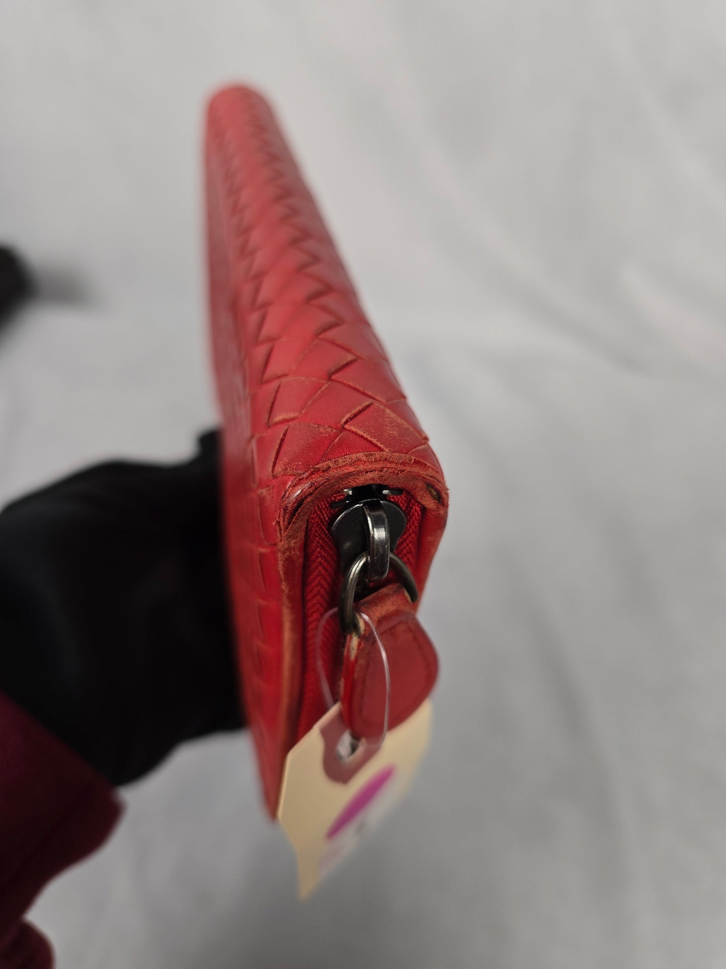 Bottega Veneta Red Intrecciato Leather Continental Wallet