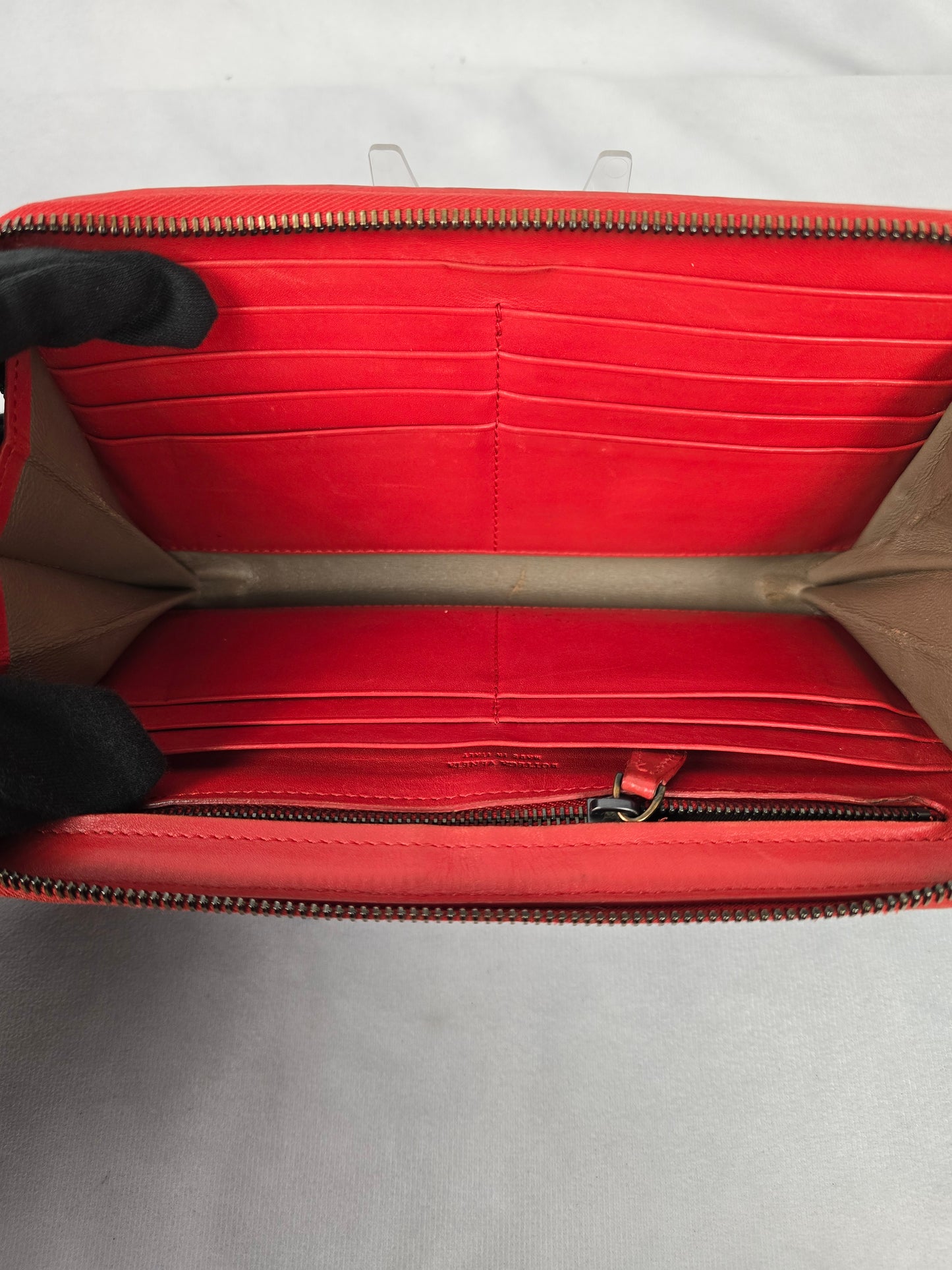 Bottega Veneta Red Intrecciato Leather Continental Wallet