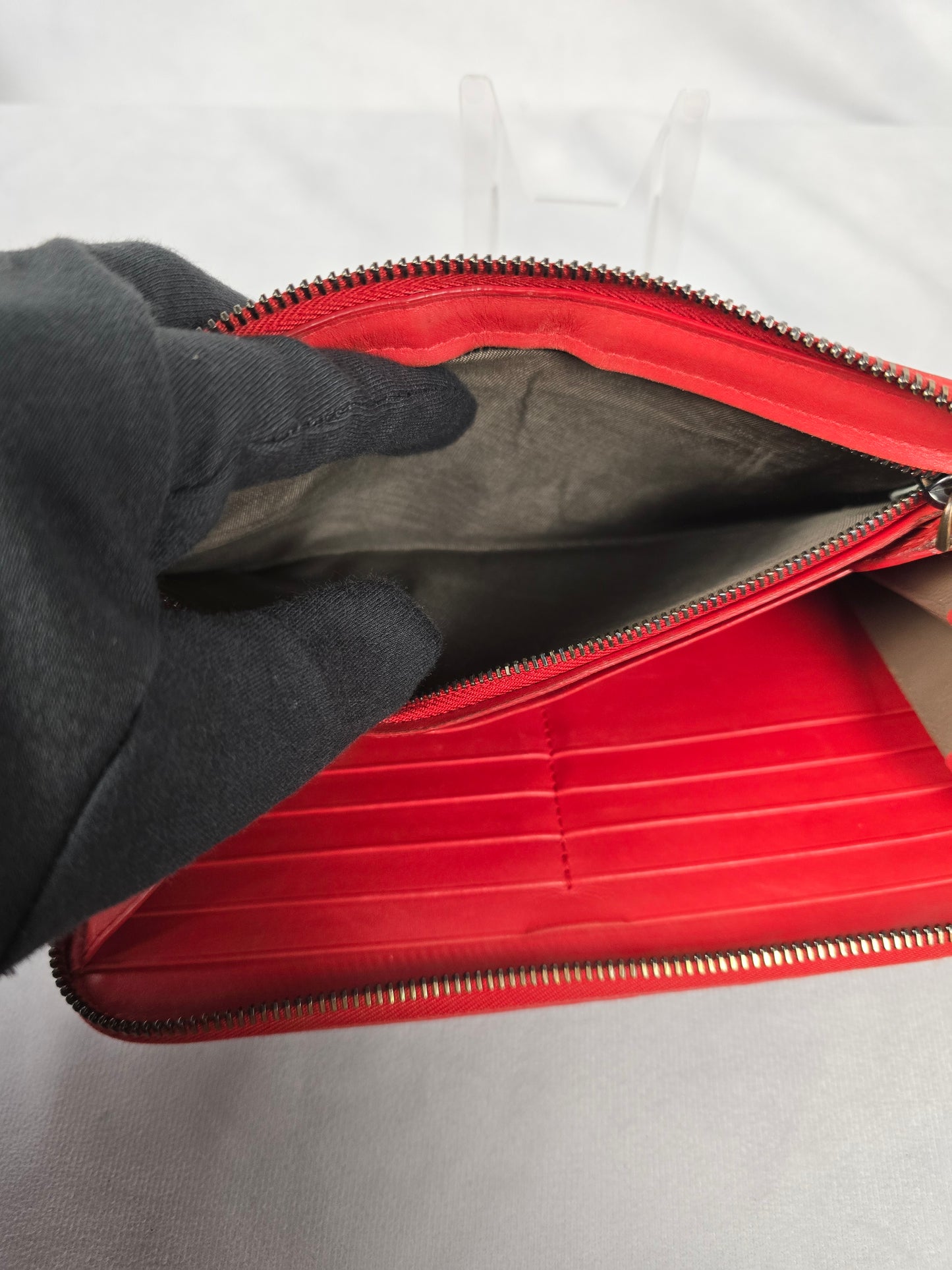 Bottega Veneta Red Intrecciato Leather Continental Wallet