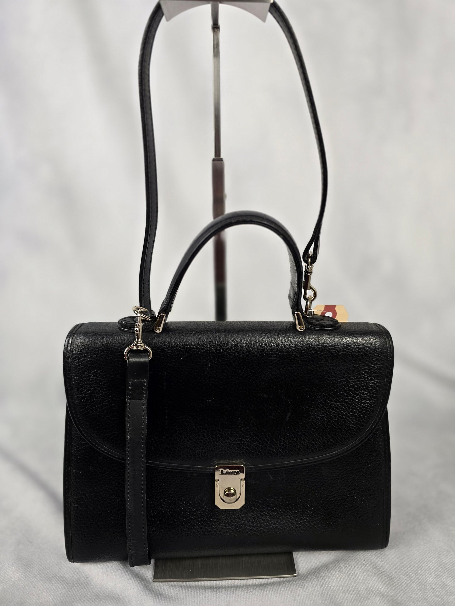 Burberry Black Leather Two-Way Handbag