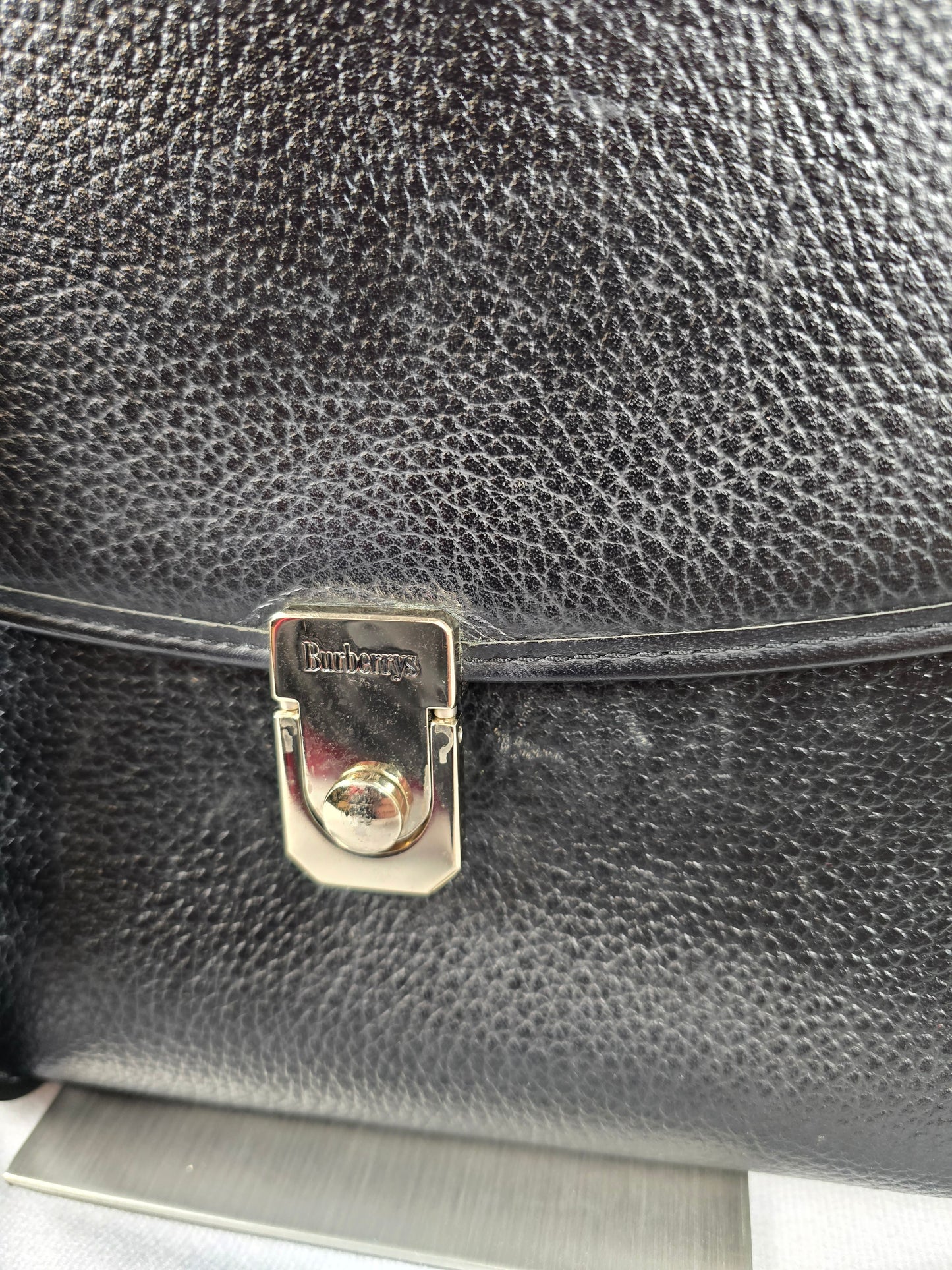 Burberry Black Leather Two-Way Handbag