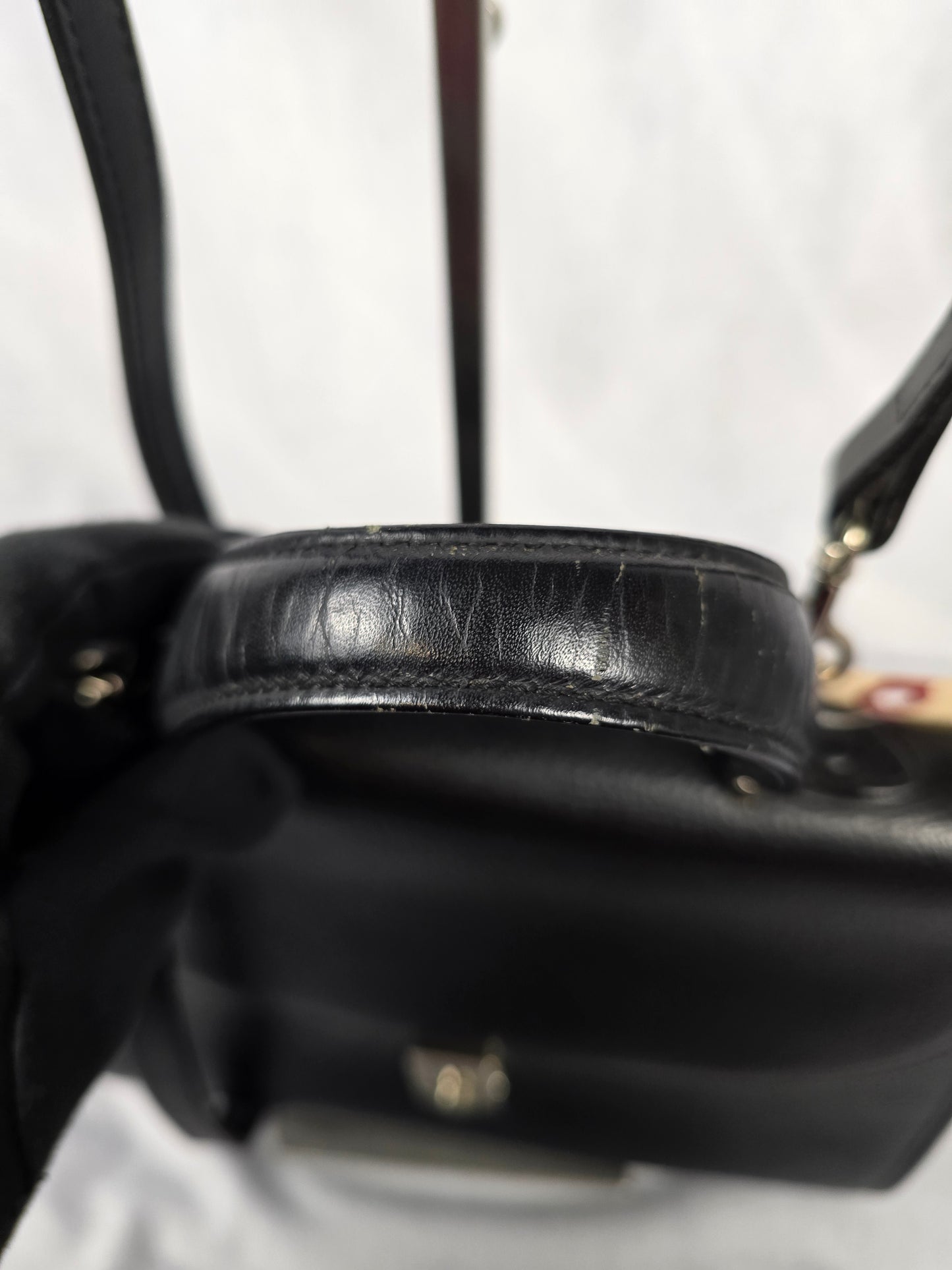 Burberry Black Leather Two-Way Handbag