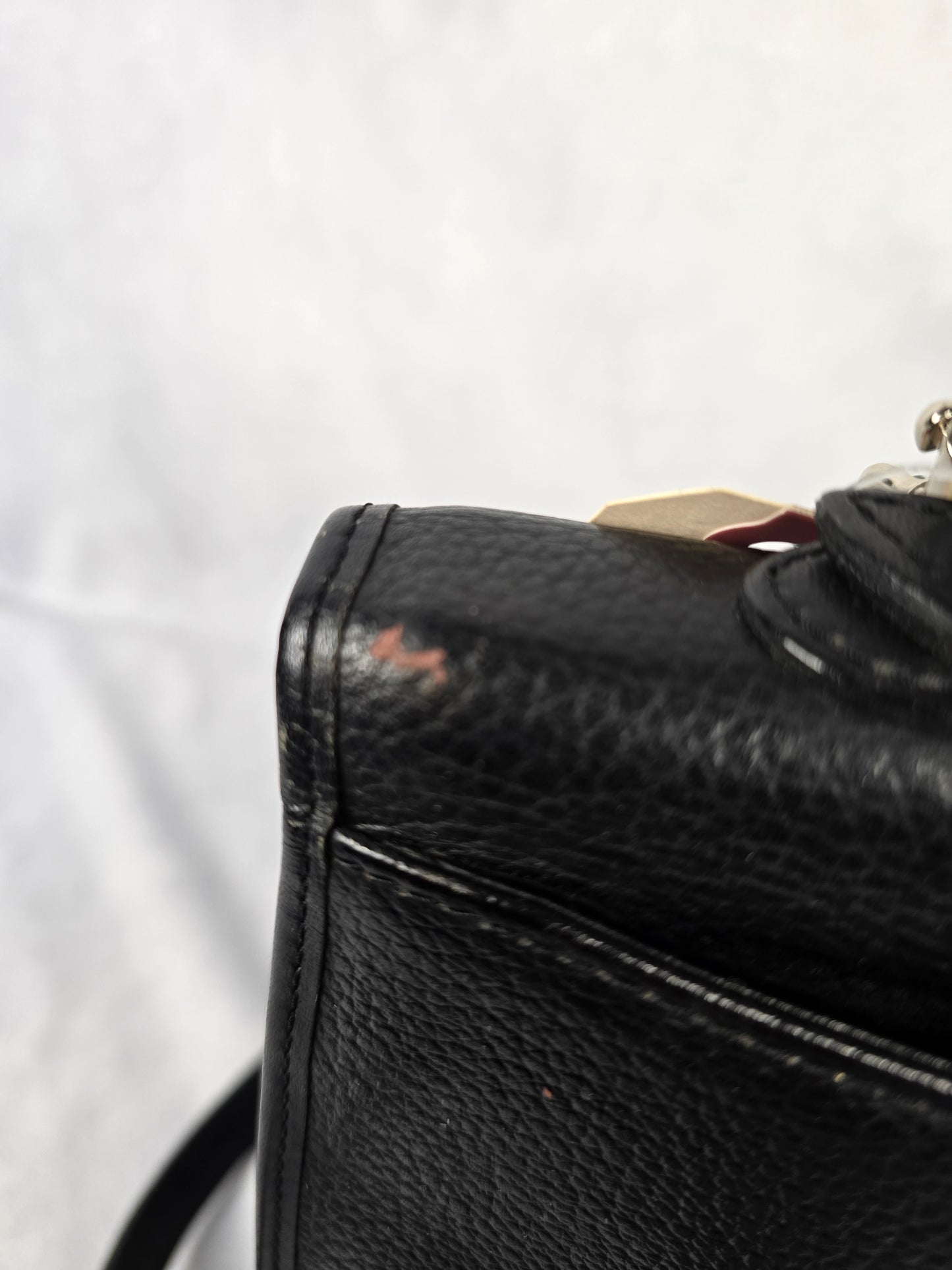 Burberry Black Leather Two-Way Handbag