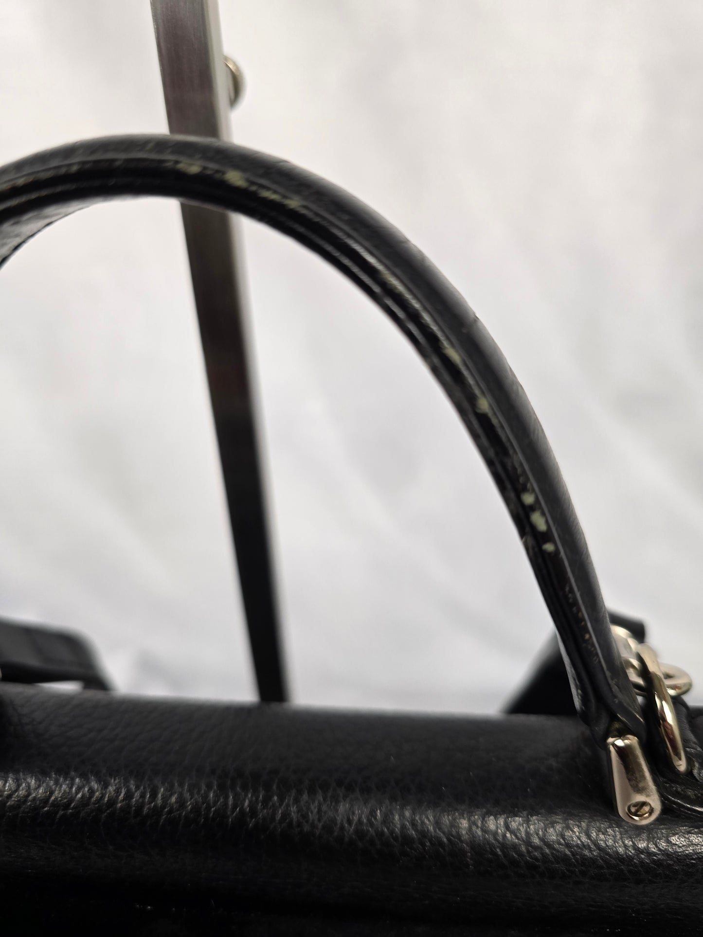 Burberry Black Leather Two-Way Handbag