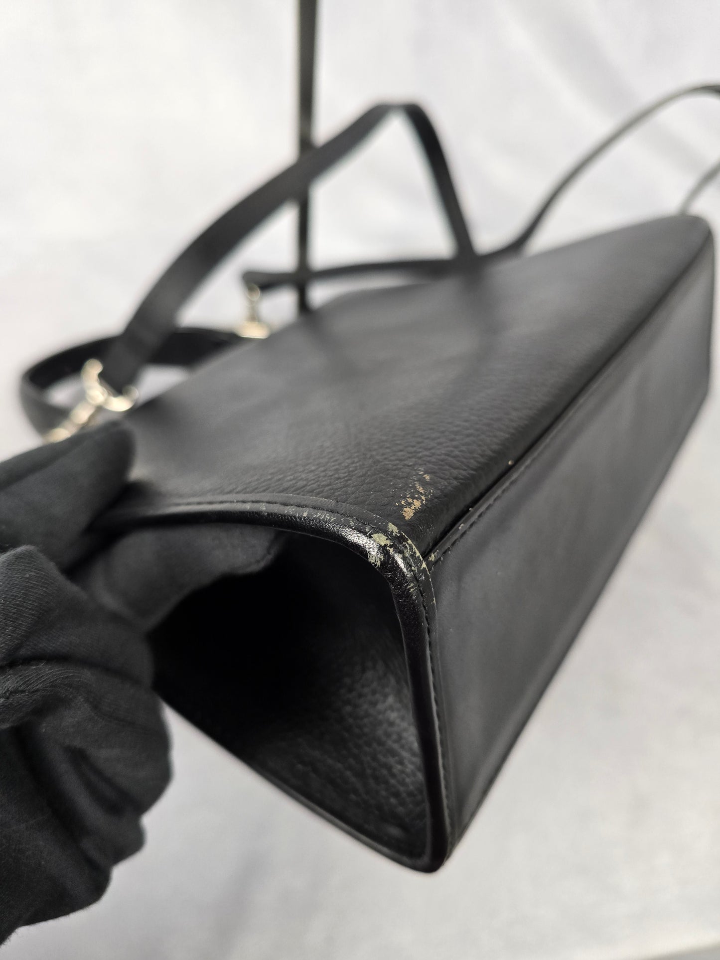 Burberry Black Leather Two-Way Handbag