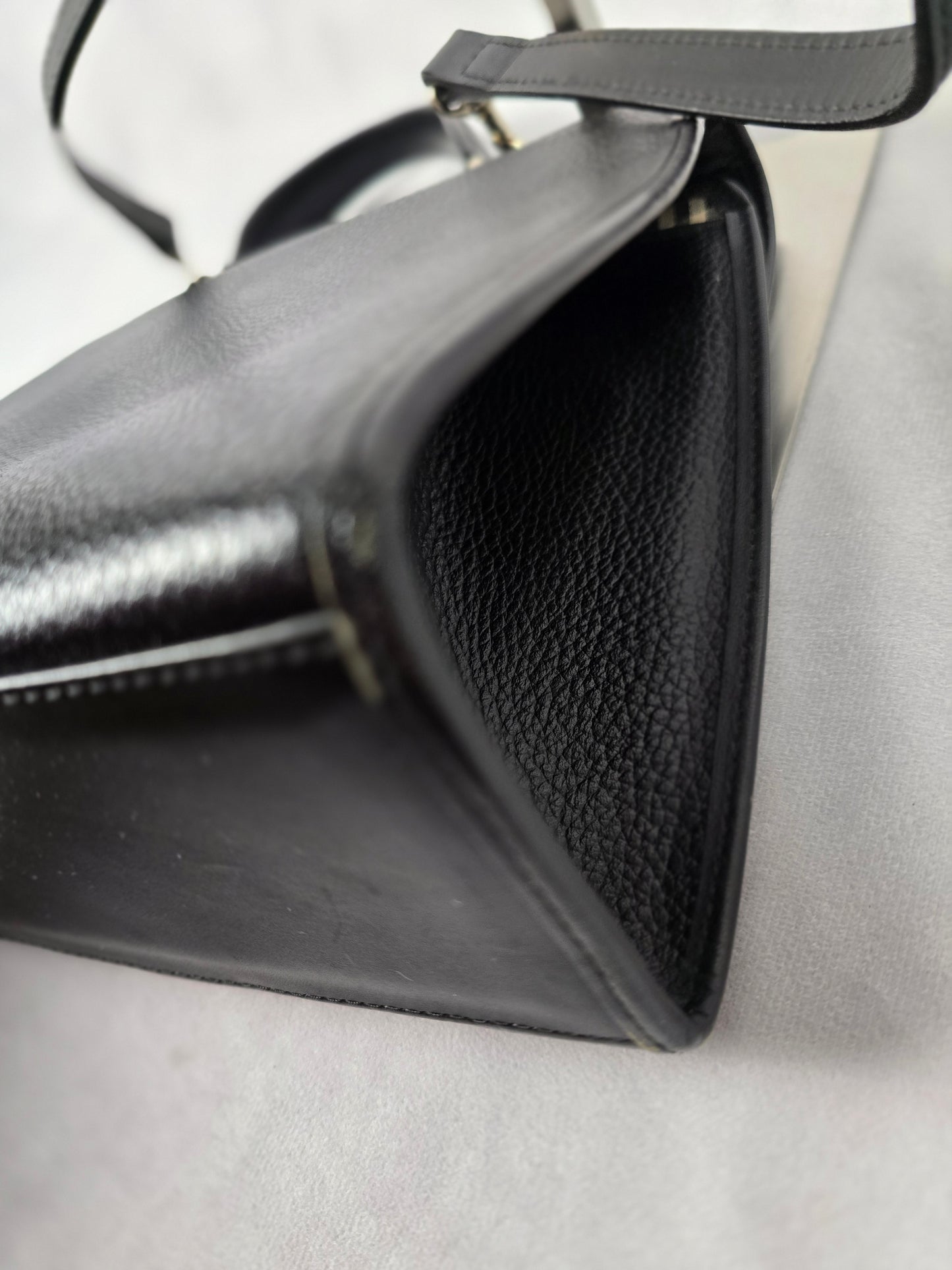 Burberry Black Leather Two-Way Handbag