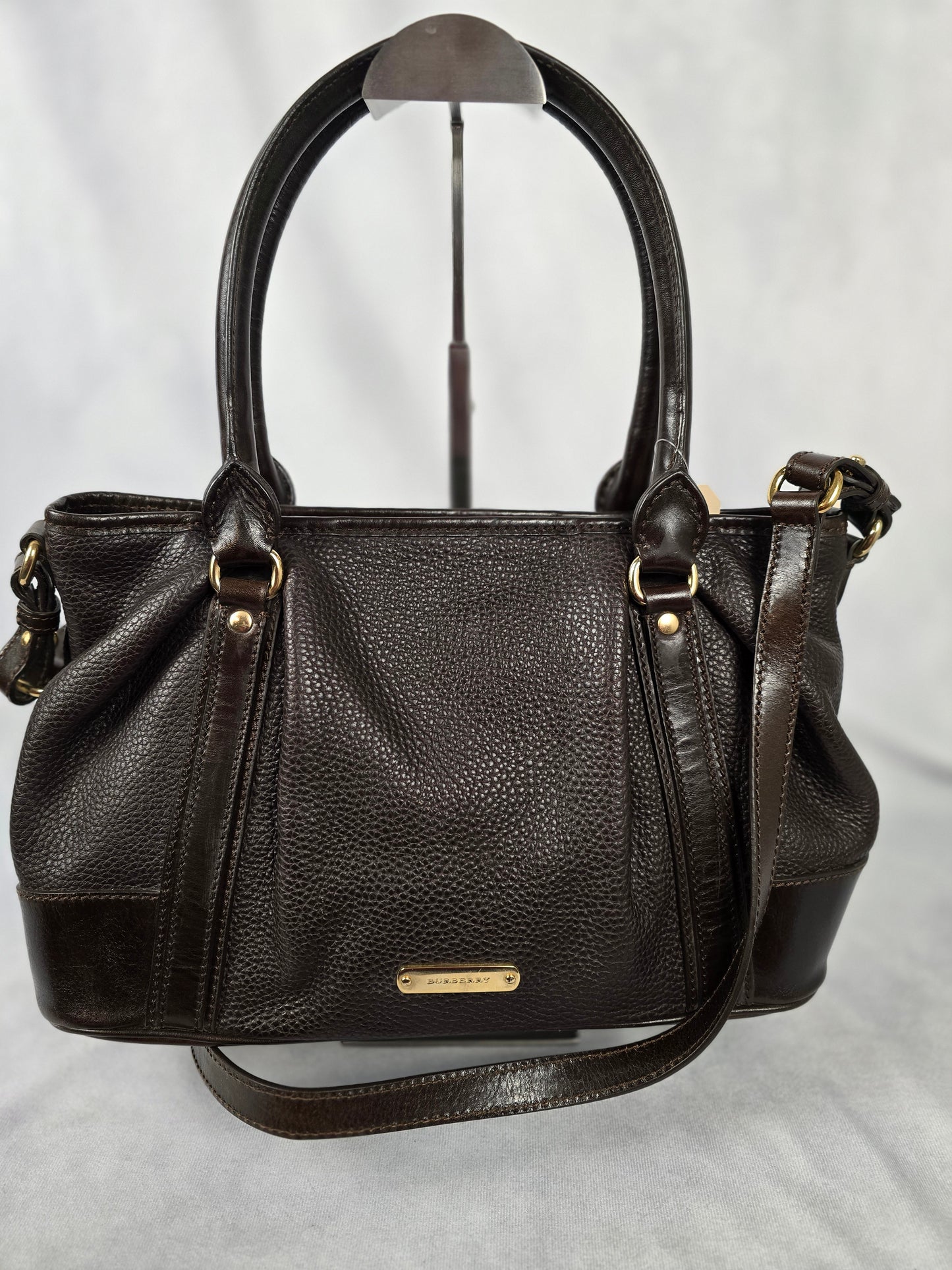 Burberry Brown Leather Two-Way Handbag