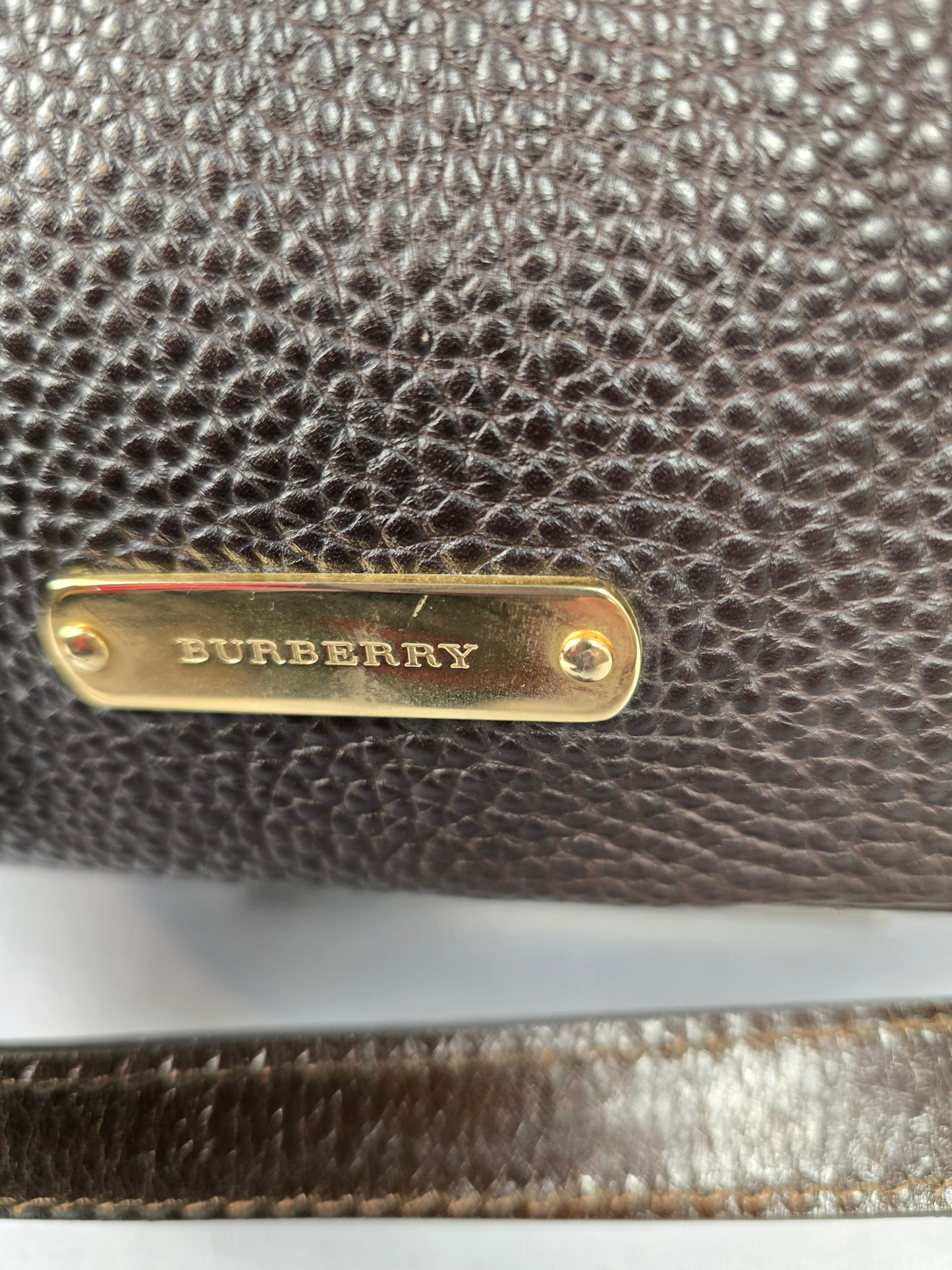 Burberry Brown Leather Two-Way Handbag