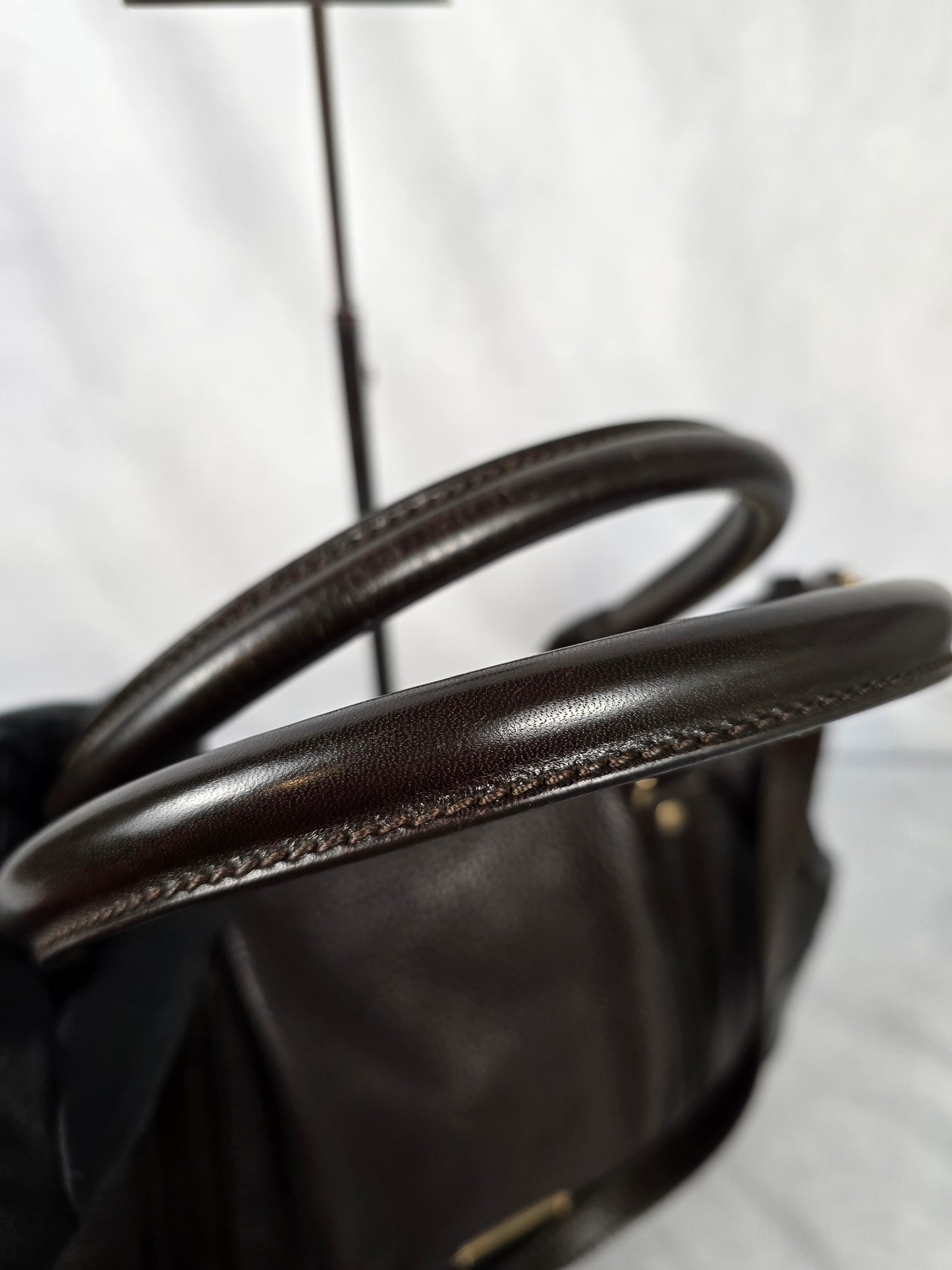 Burberry Brown Leather Two-Way Handbag