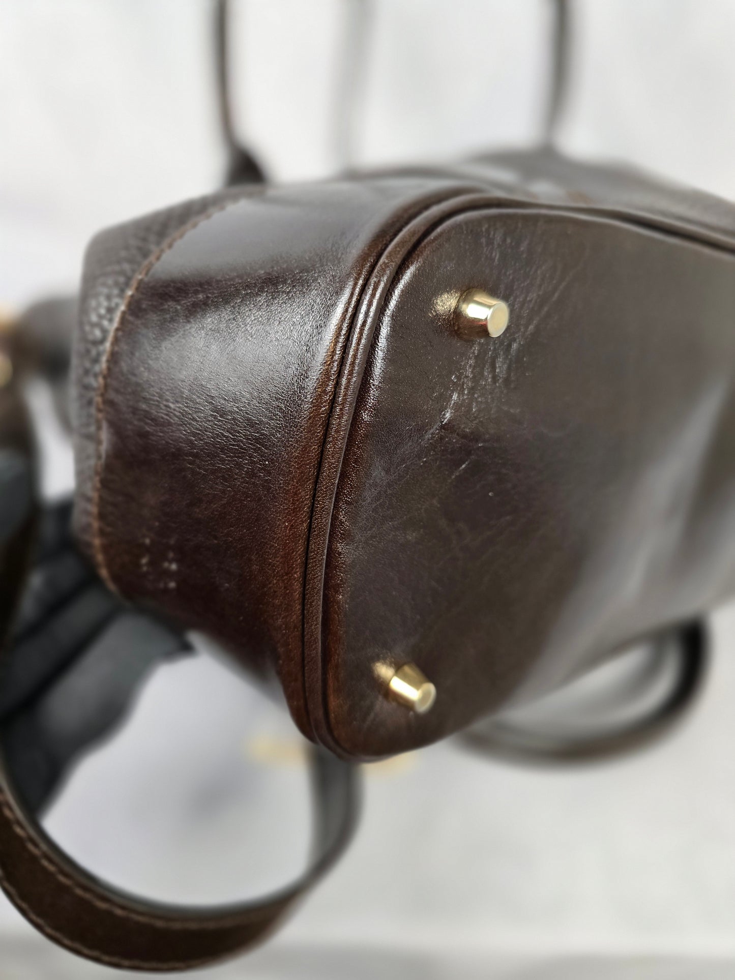 Burberry Brown Leather Two-Way Handbag