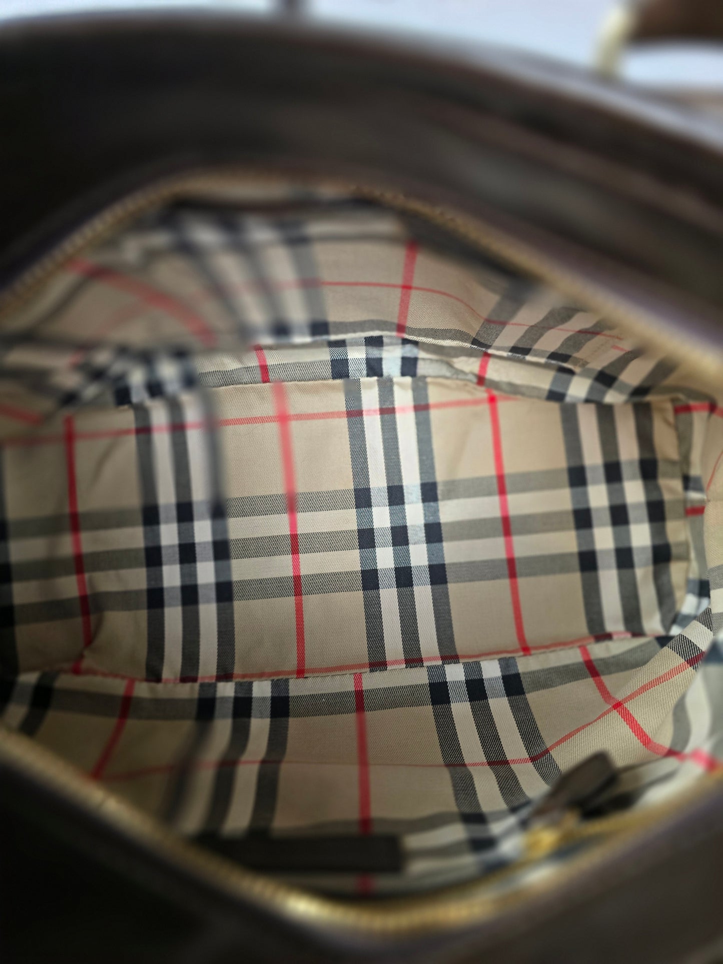 Burberry Brown Leather Two-Way Handbag