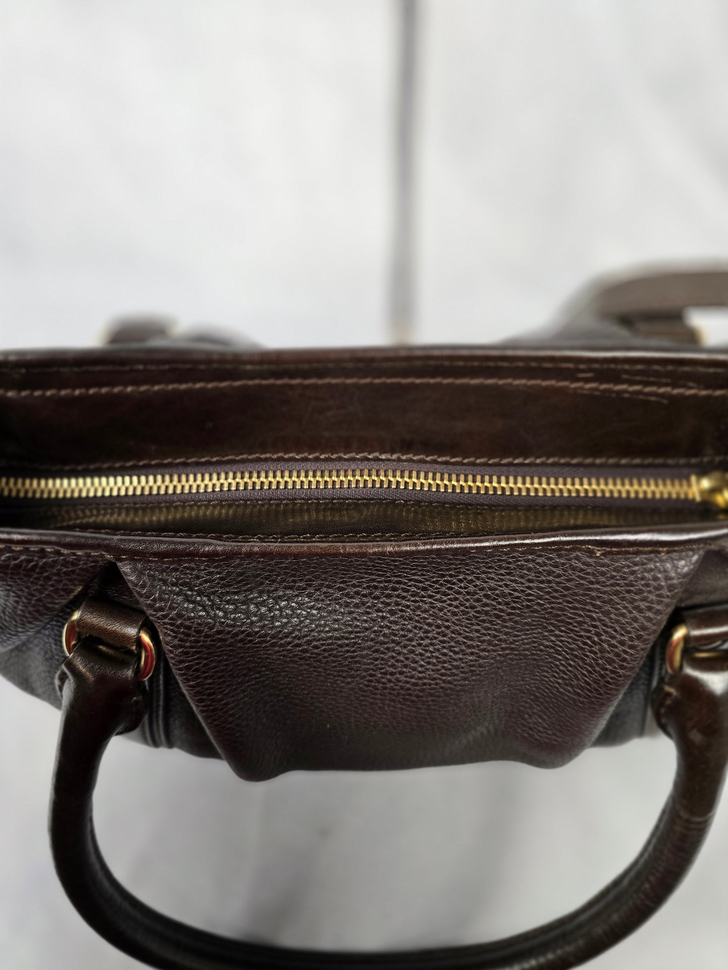 Burberry Brown Leather Two-Way Handbag