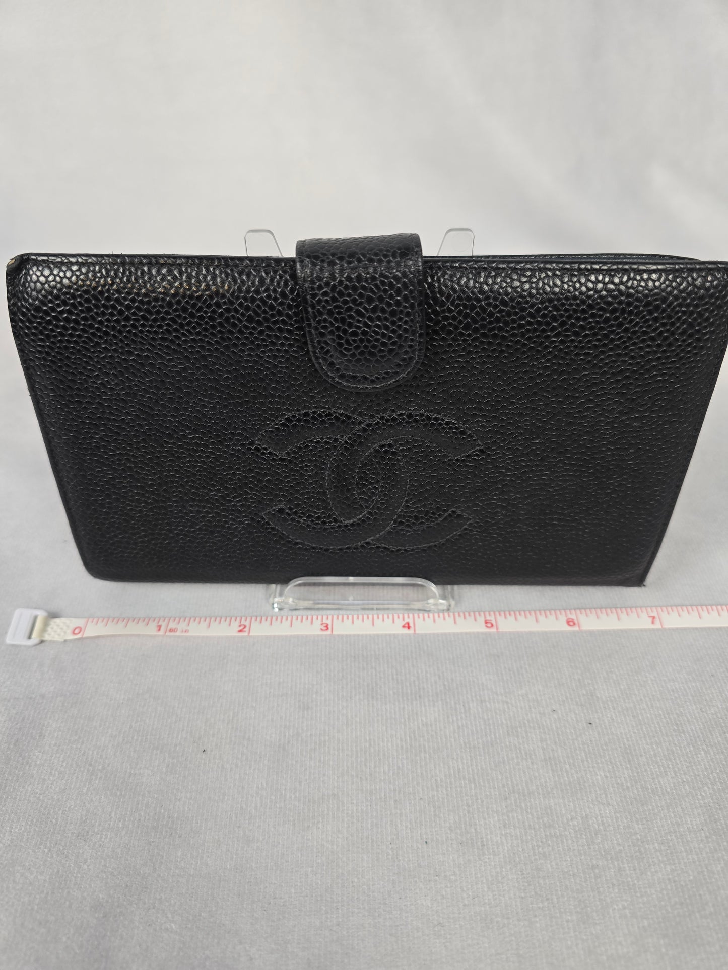 Chanel CC Black Pebble Leather Wallet
