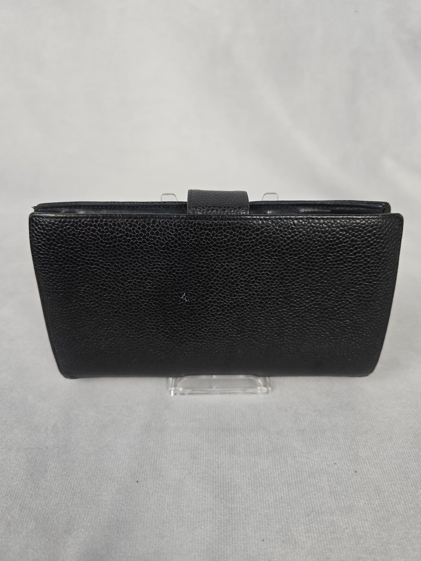 Chanel CC Black Pebble Leather Wallet