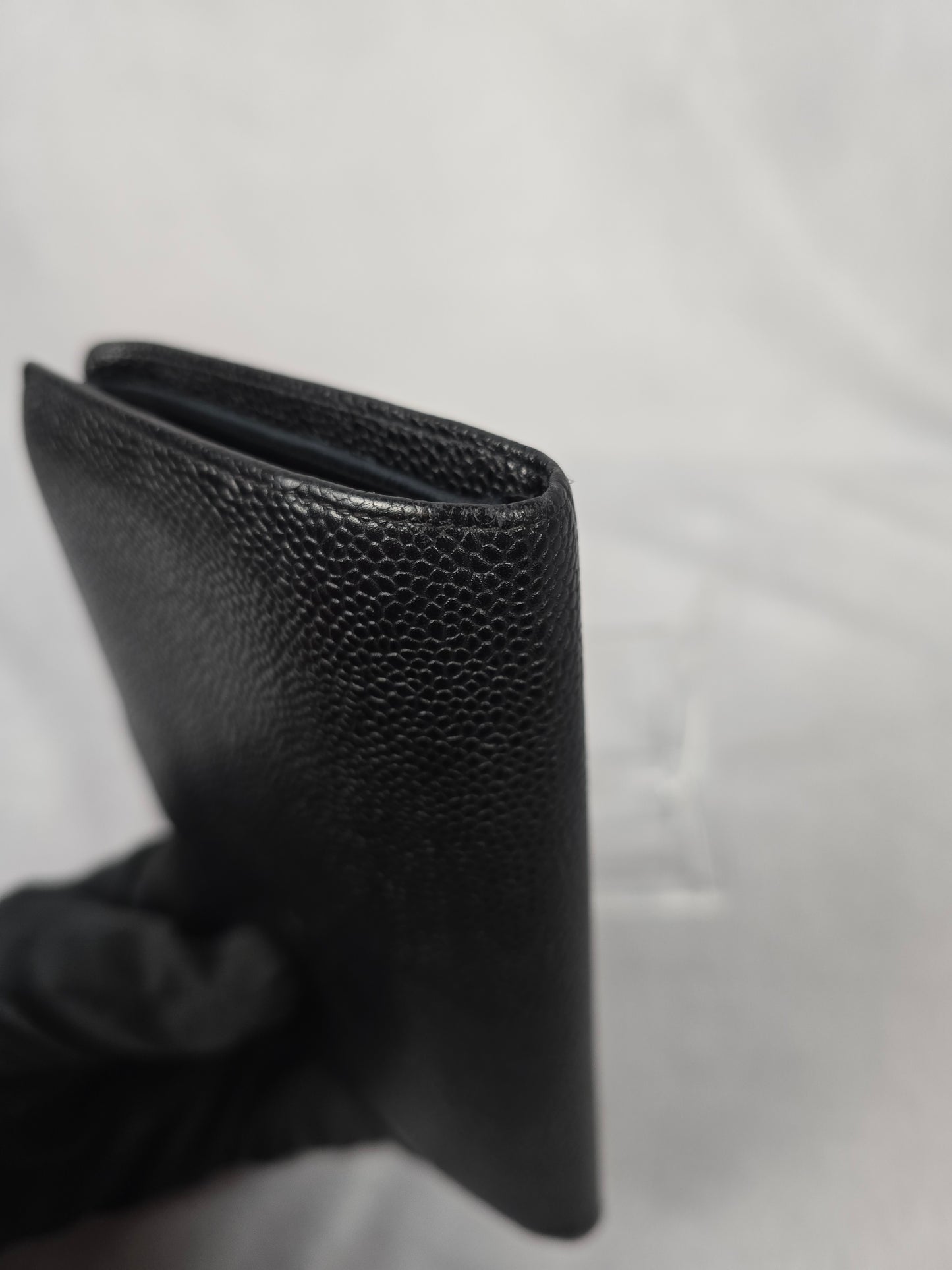 Chanel CC Black Pebble Leather Wallet