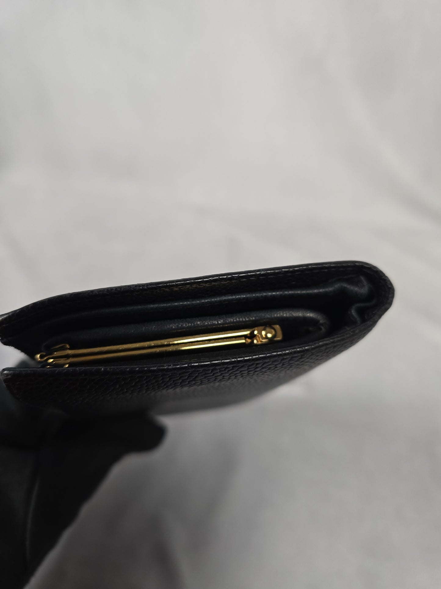 Chanel CC Black Pebble Leather Wallet