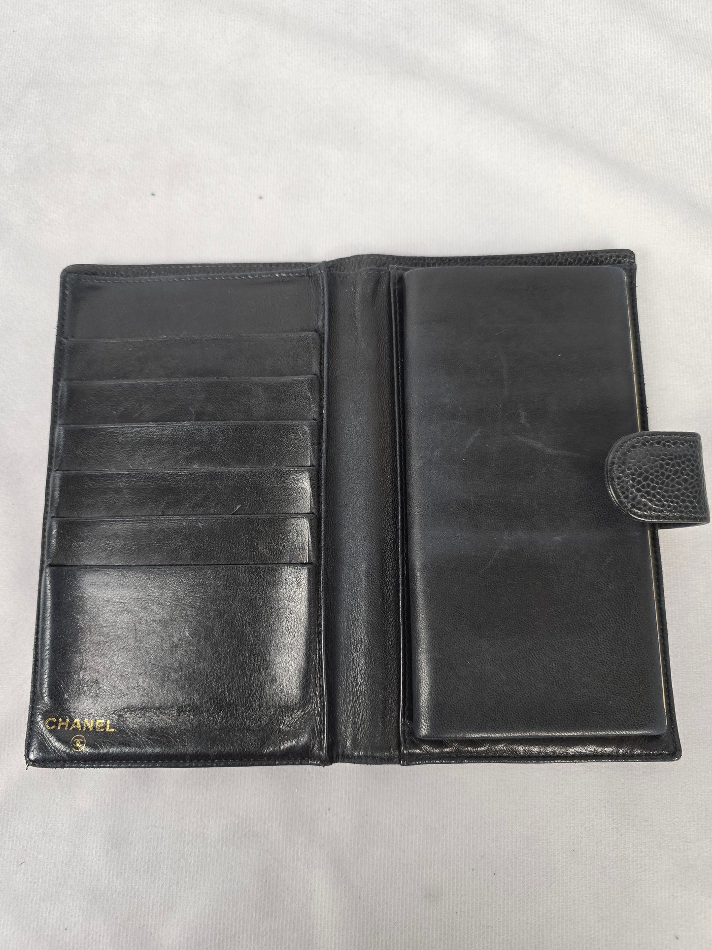 Chanel CC Black Pebble Leather Wallet