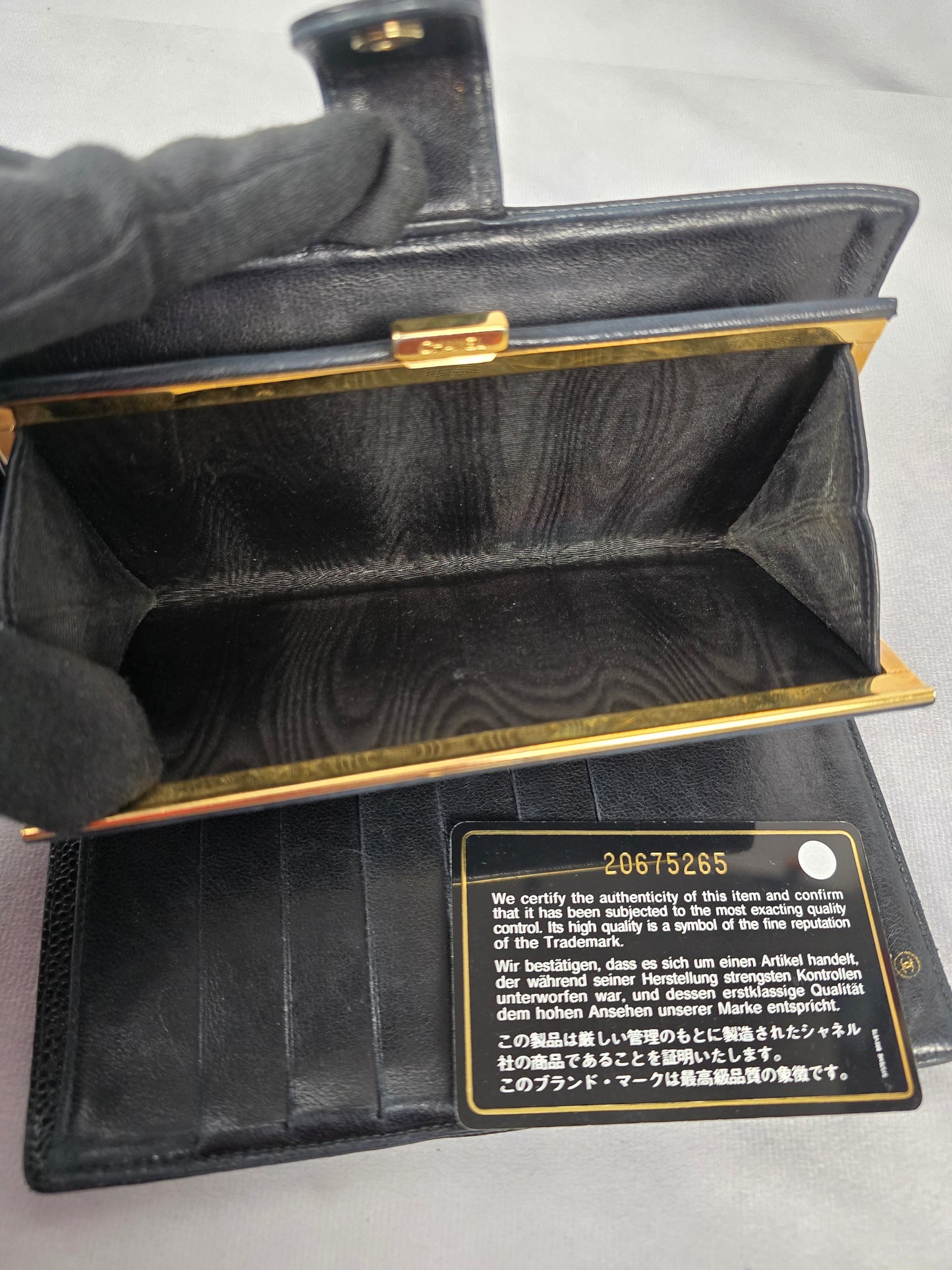Chanel CC Black Pebble Leather Wallet