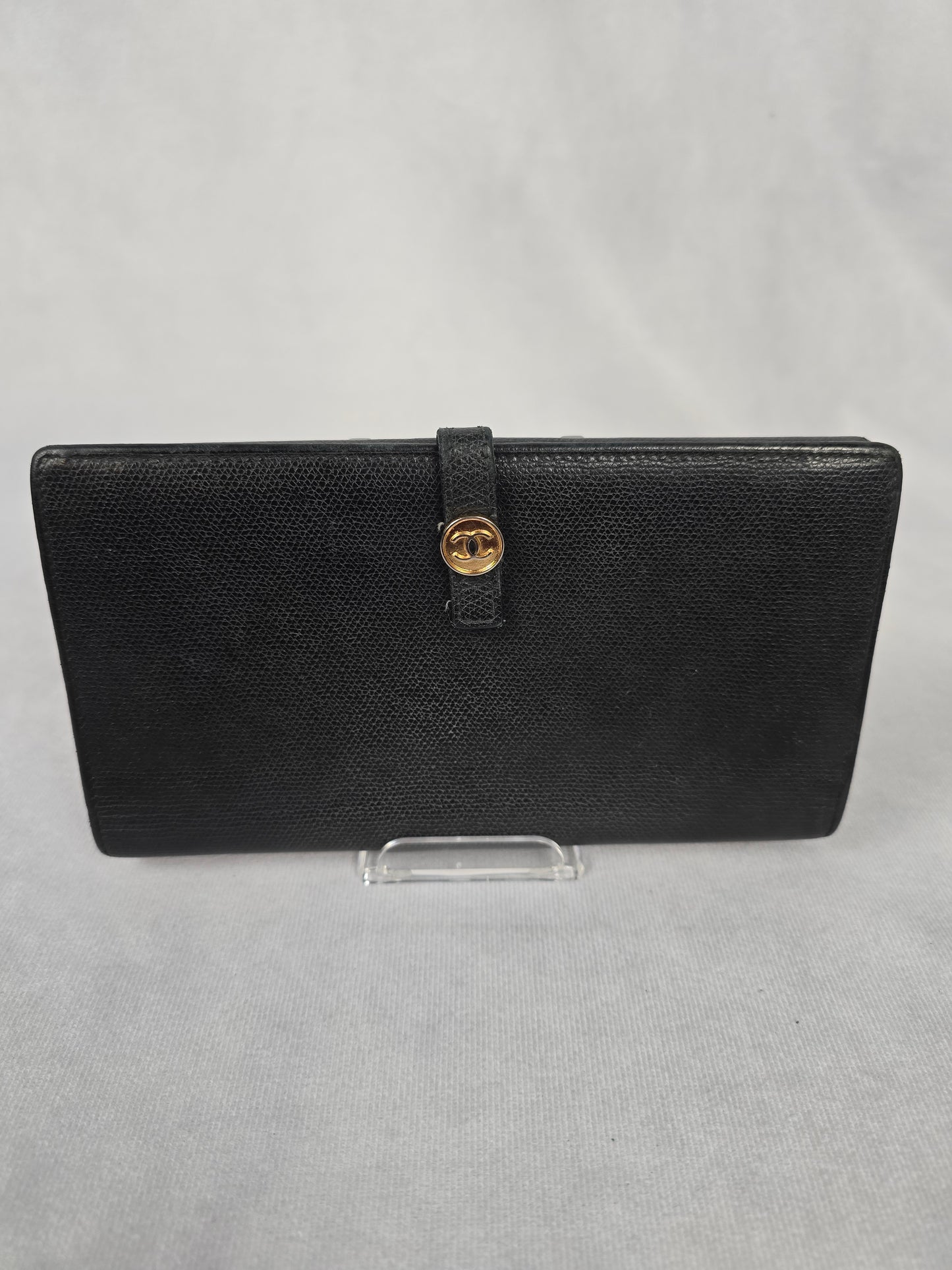 Chanel Black Wallet with Small Gold CC Logo